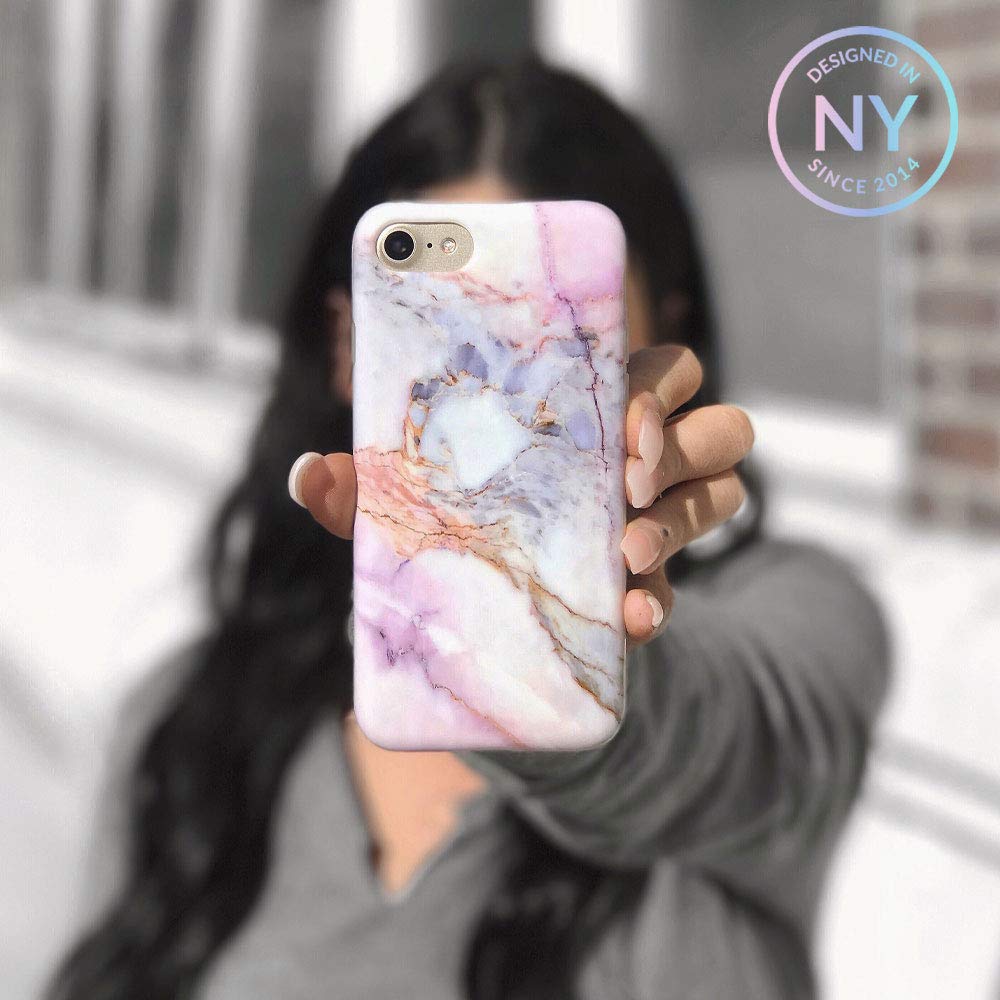 VELVET CAVIAR iPhone 8 Plus/7 Plus Case - Cute Protective Phone Cover for Women | Shockproof Slim Marble Design | Perfect for Work, Travel & Everyday Use (White Marble)
