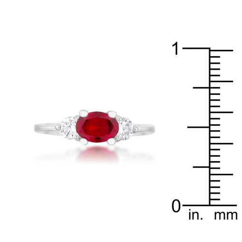 1.2ct Garnet & CZ Oval Ring for Women - Classic Rhodium Plated Jewelry - Perfect for Weddings, Anniversaries & Special Occasions