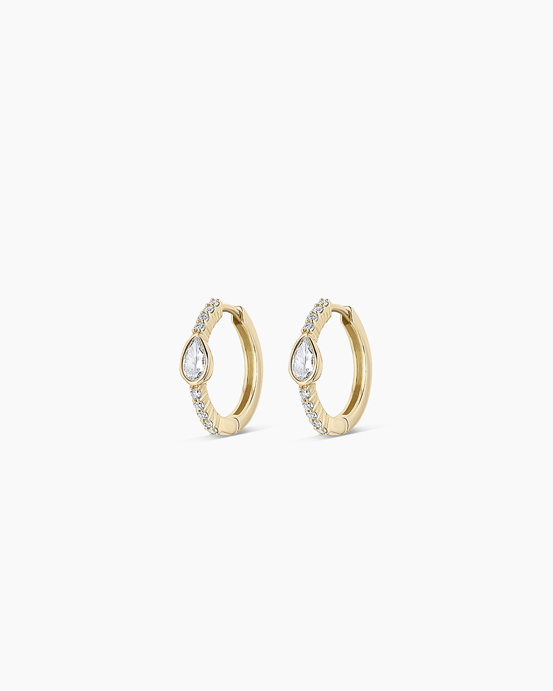 Lab Grown Diamond Pear Huggie Earrings for Women - Elegant & Hypoallergenic for Everyday Wear & Special Occasions