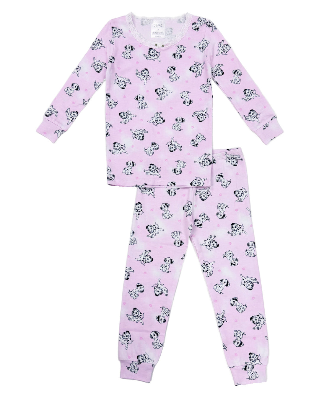Cute Pink Dalmatian Print Pajama Set for Women - Soft Cotton Sleepwear for Lounge & Bedtime - Perfect for Sleepovers, Relaxing at Home, and Gift Giving