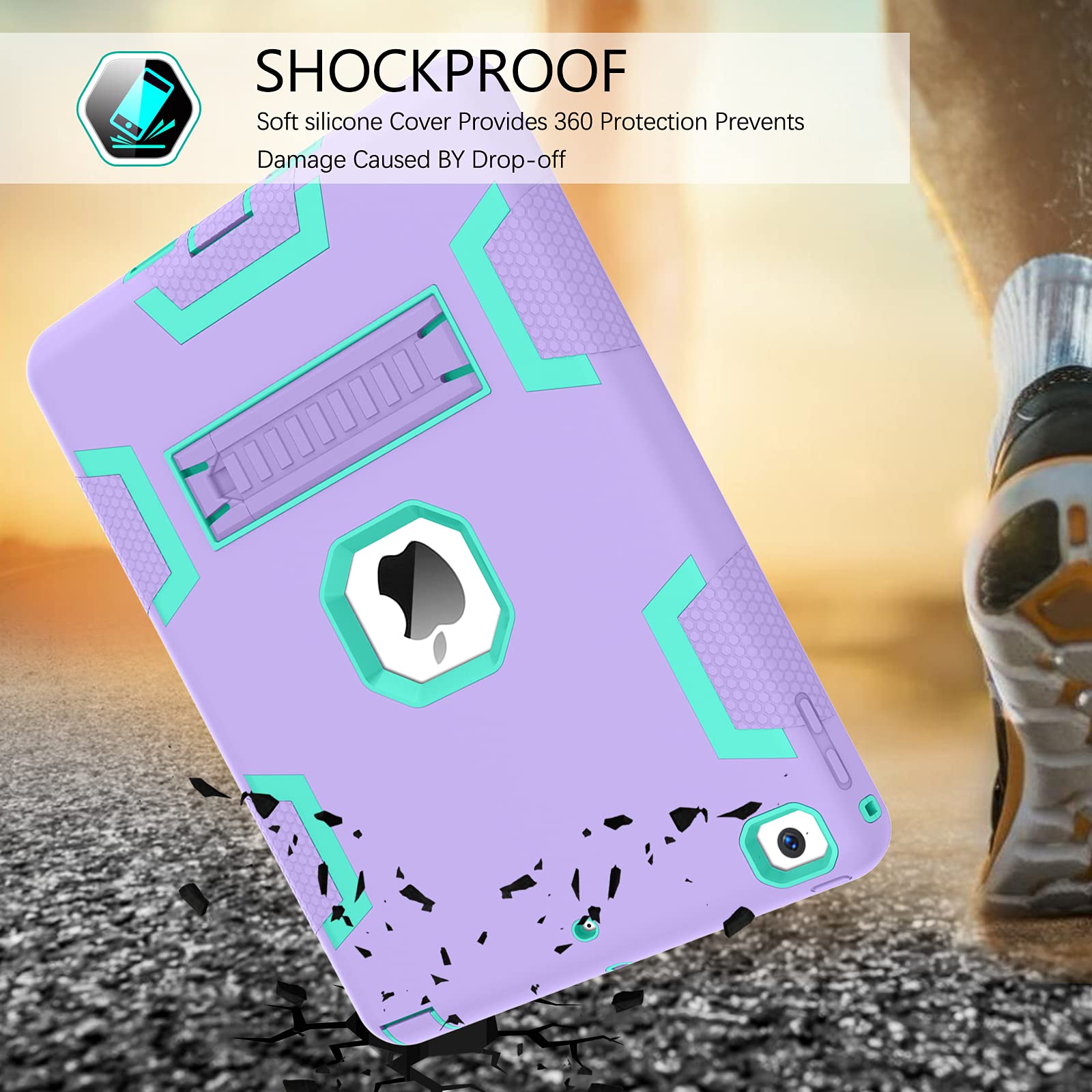 BENTOBEN 3-in-1 Heavy Duty Rugged Shockproof iPad Case with Kickstand - Compatible with iPad 6th/5th Generation & iPad 9.7