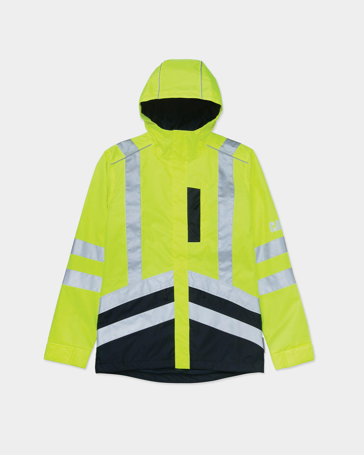 High Visibility Waterproof Rain Jacket for Men - Reflective Safety Jacket for Outdoor Work, Cycling & Running in Heavy Rain