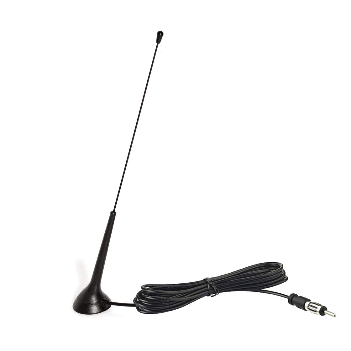 Bingfu Universal Magnetic Base Car Antenna - AM/FM Radio Antenna with DIN Plug for Vehicle, Truck, SUV, RV, Marine Boat - Compatible with Car Stereo, Audio Head Unit, CD & Media Receiver | Improved Signal Reception for Road Trips & Off-Road Adventures
