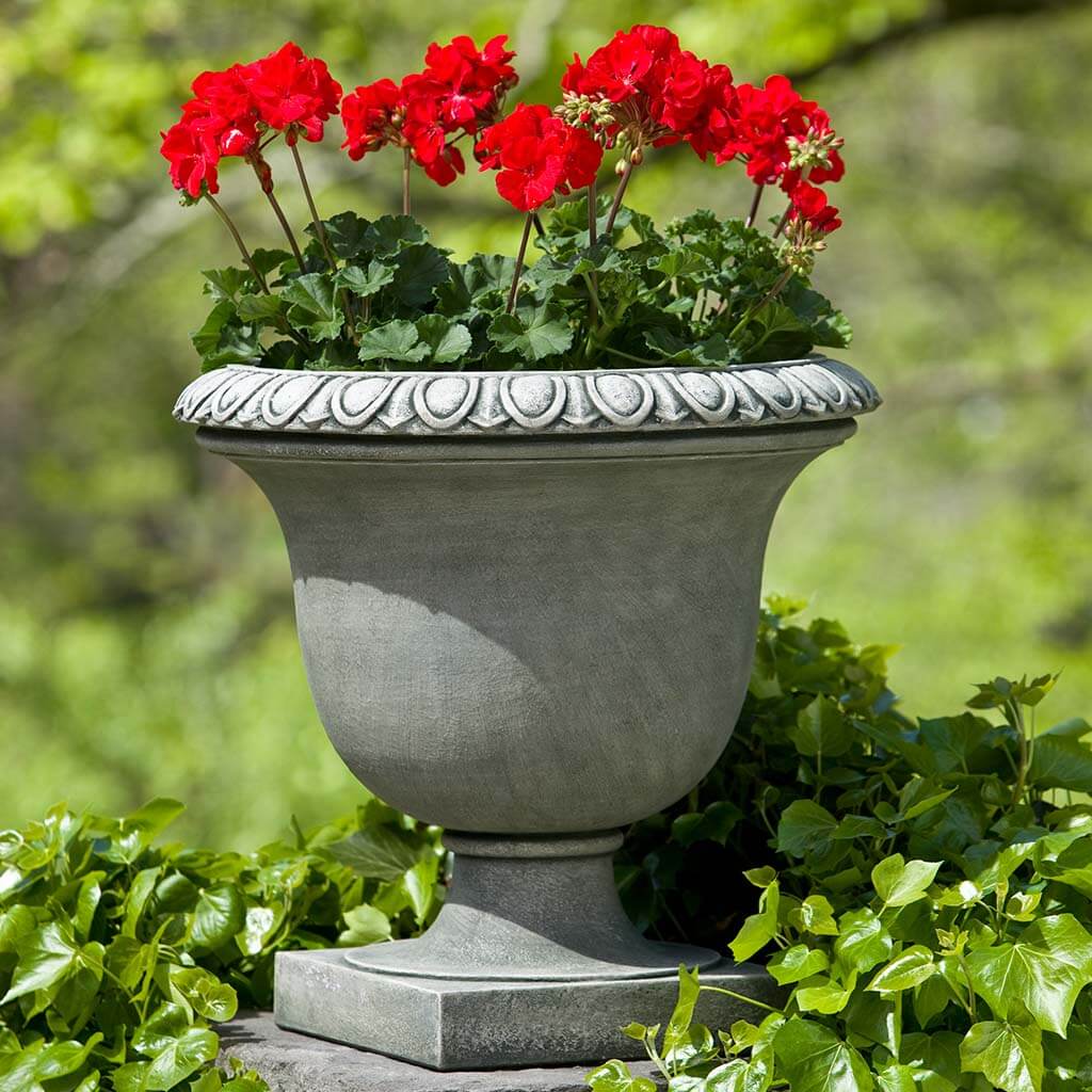 Campania International Litchfield Egg and Dart Urn - Classic Greek Design Outdoor Garden Planter for Flowers & Plants | Perfect for Patio, Porch, and Landscape Decor