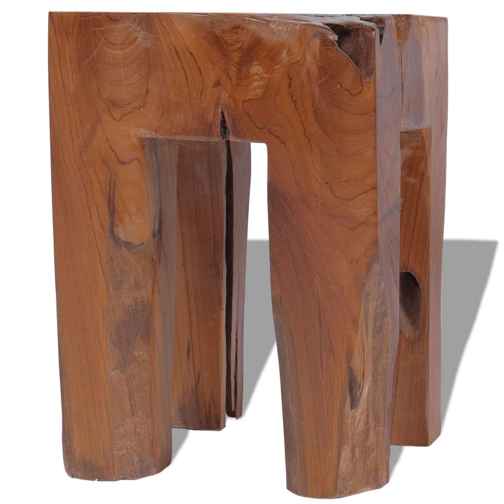 **Solid Teak Wood Garden Stool - Natural Side Table, Plant Stand & Bedside Frame - Multifunctional Home & Garden Decor for Indoor & Outdoor Use**