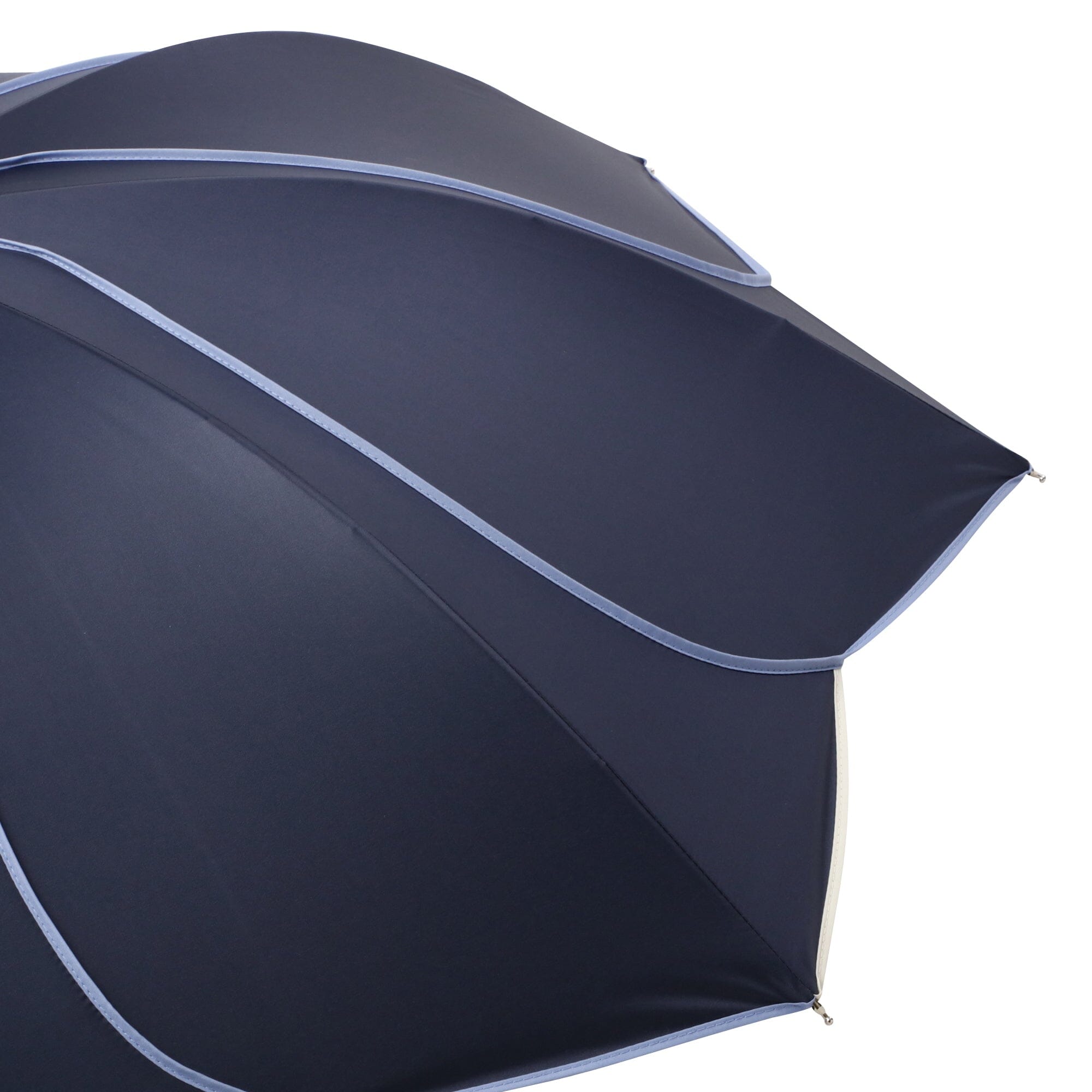 Bicolor Piping Long Umbrella 50cm Navy Blue - Stylish Waterproof Rain Umbrella for Men & Women, Perfect for Outdoor Walking, Commuting and Travel