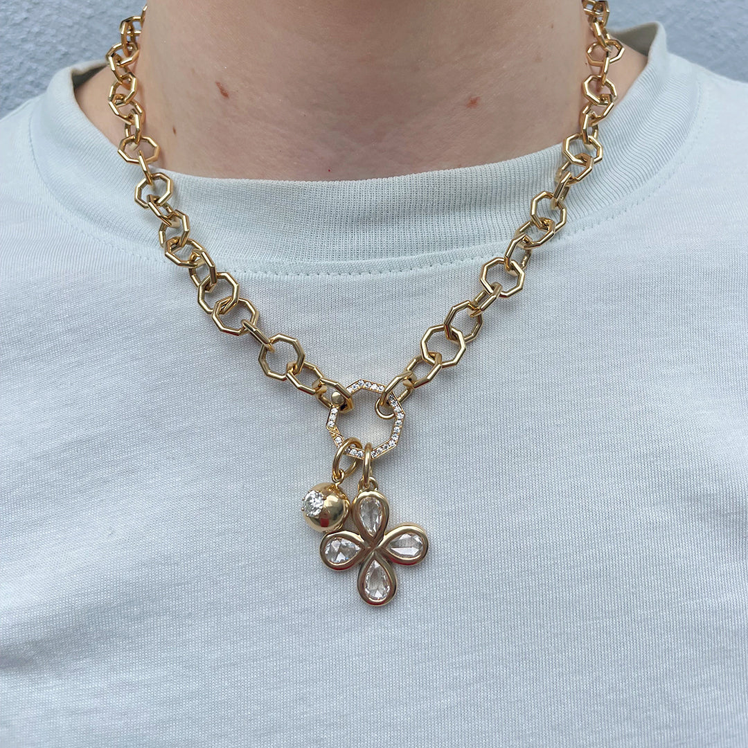 Single Stone Rosemary Cross Pendant Necklace - Elegant Religious Jewelry for Women - Perfect for Baptism, First Communion & Everyday Faith Wear