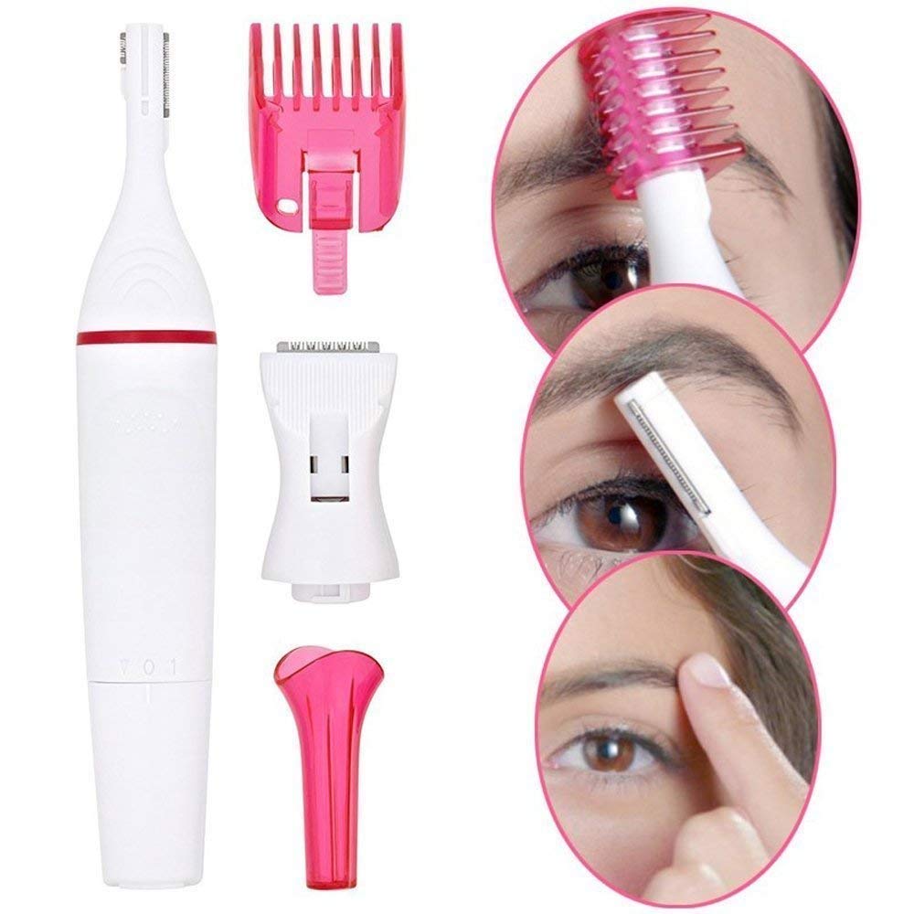 Professional Electric Hair Trimmer for Face, Eyebrows, Underarms & Bikini Line - Gentle & Precise Hair Removal for Sensitive Skin - Perfect for Travel, Home & Salon Use