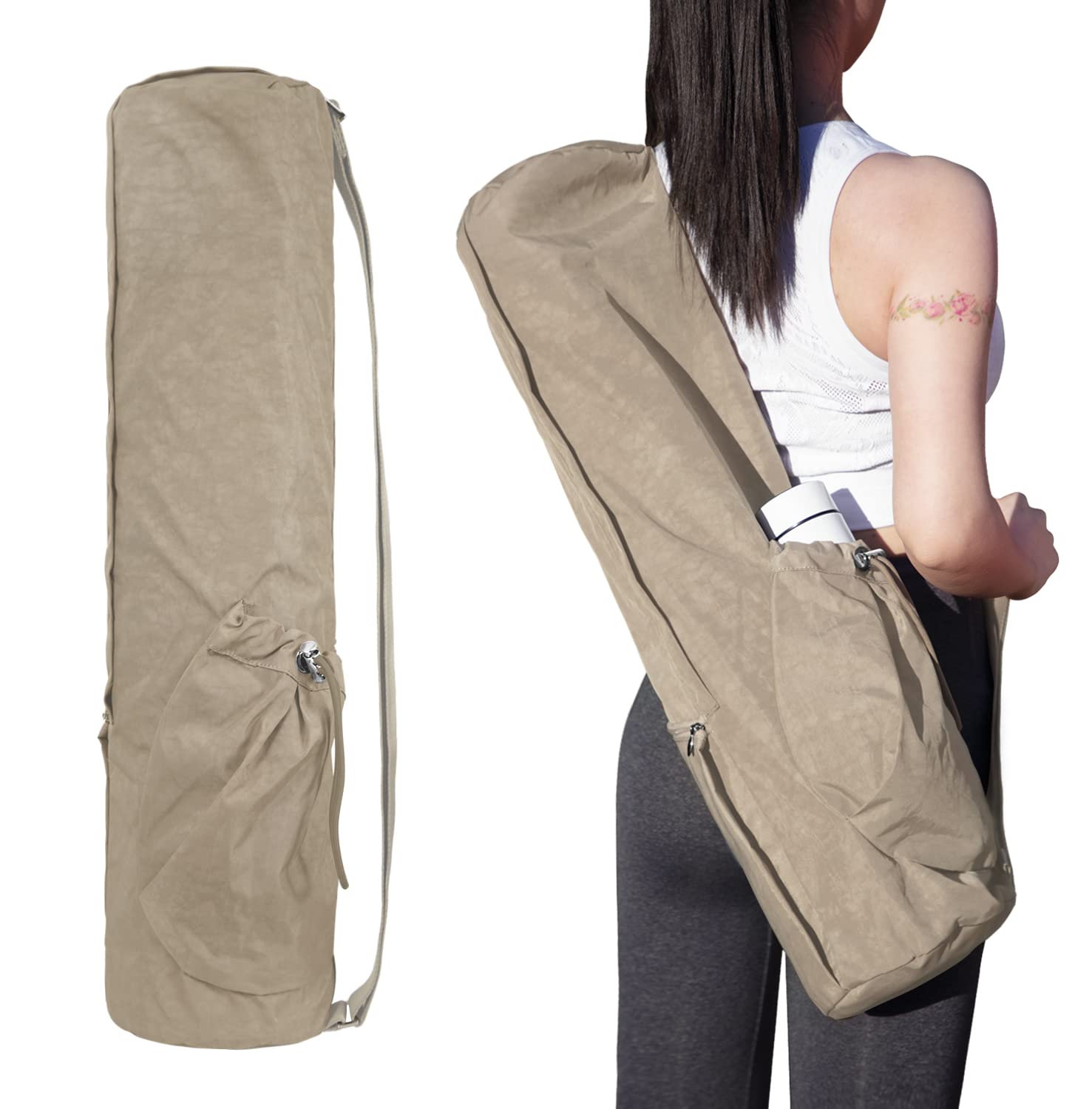 Premium Waterproof Yoga Mat Bag with Adjustable Strap & Multi-Pockets - Fits 1/4