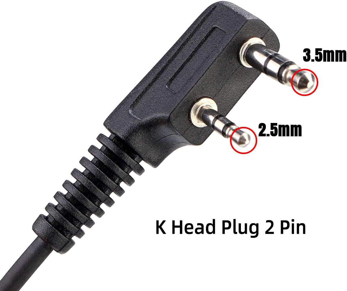 Retevis RT22 Walkie Talkie Earpiece with Microphone - 2 Pin Ear Hook Headset for RT22/RT68/RT21/H-777/RT86/RB68 Radios - Compatible with Kenwood & Arcshell Two-Way Radios (1 Pack) - Ideal for Security, Construction & Outdoor Activities