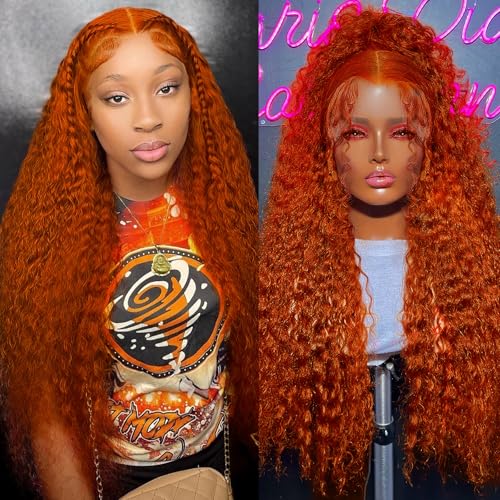 Ginger Lace Front Wigs Human Hair Deep Wave