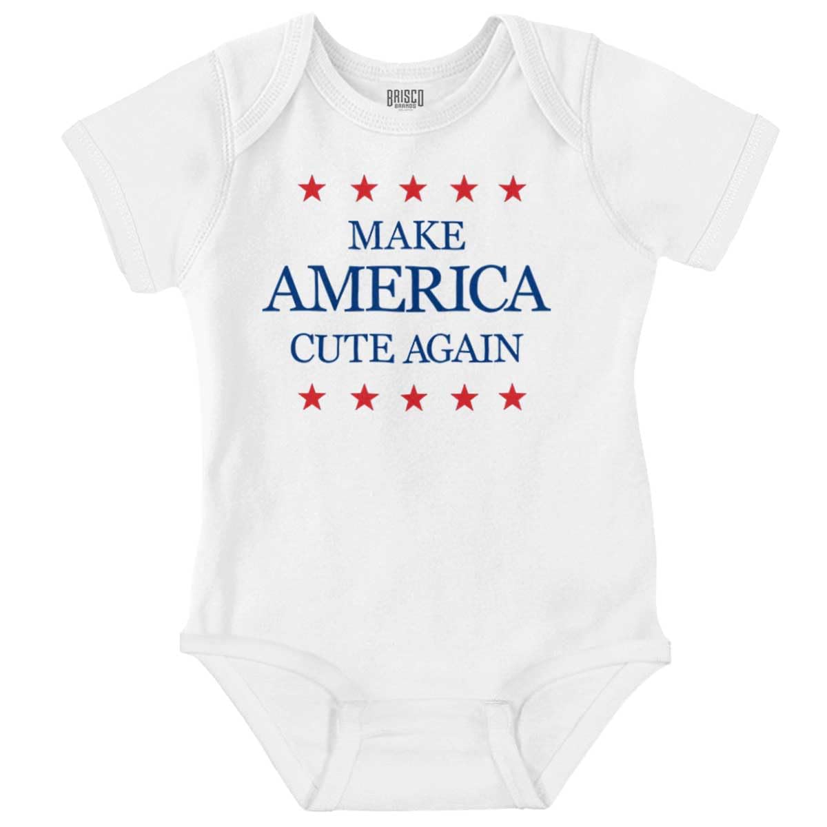 Brisco Brands Patriotic Baby Romper - 'Make America Cute Again' Election Outfit for Boys & Girls | Perfect for 4th of July, Political Events & Photo Shoots