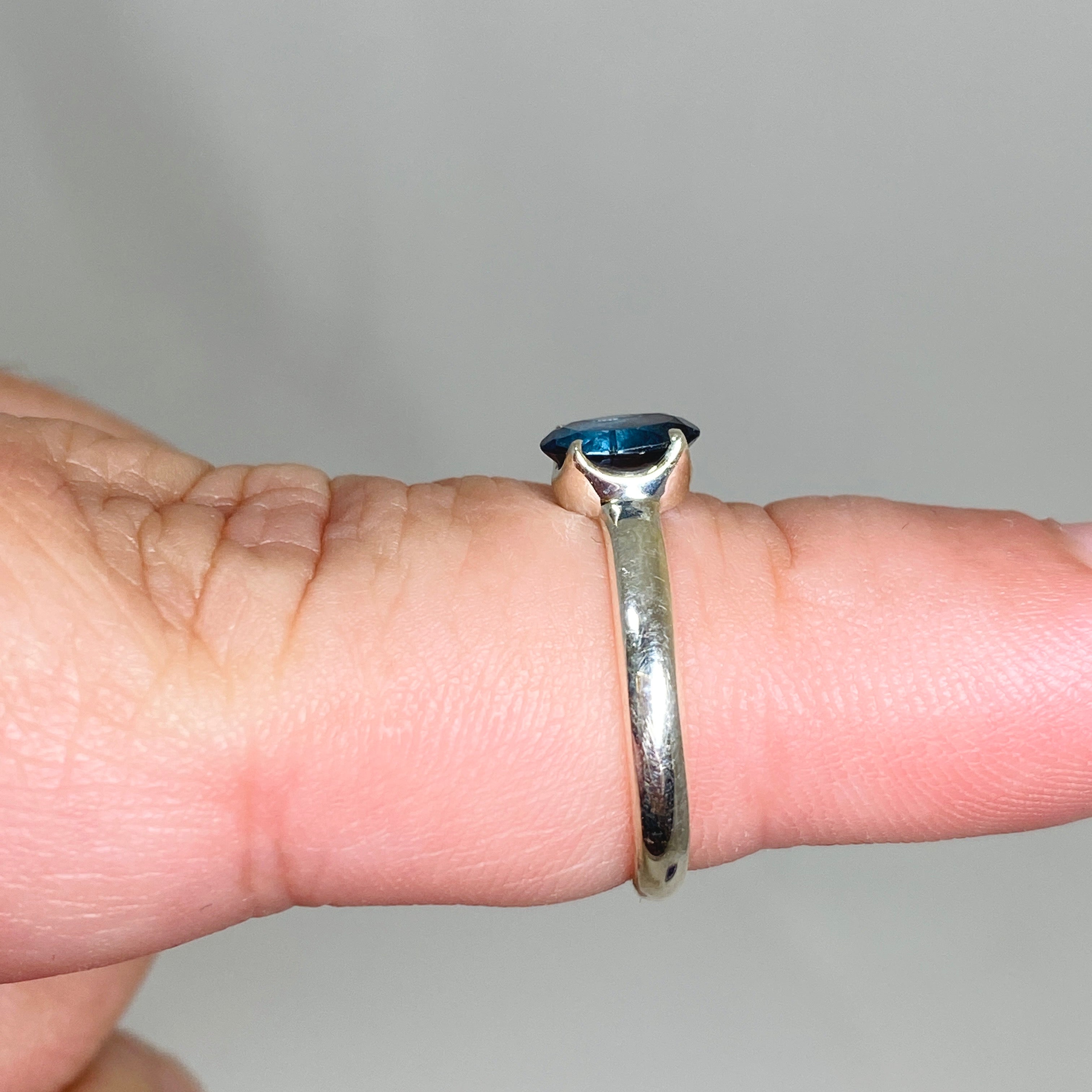 London Blue Topaz Oval Faceted Ring - Size 6 Sterling Silver Women's Jewelry - Perfect for Engagement, Anniversary & Special Occasion Gifts