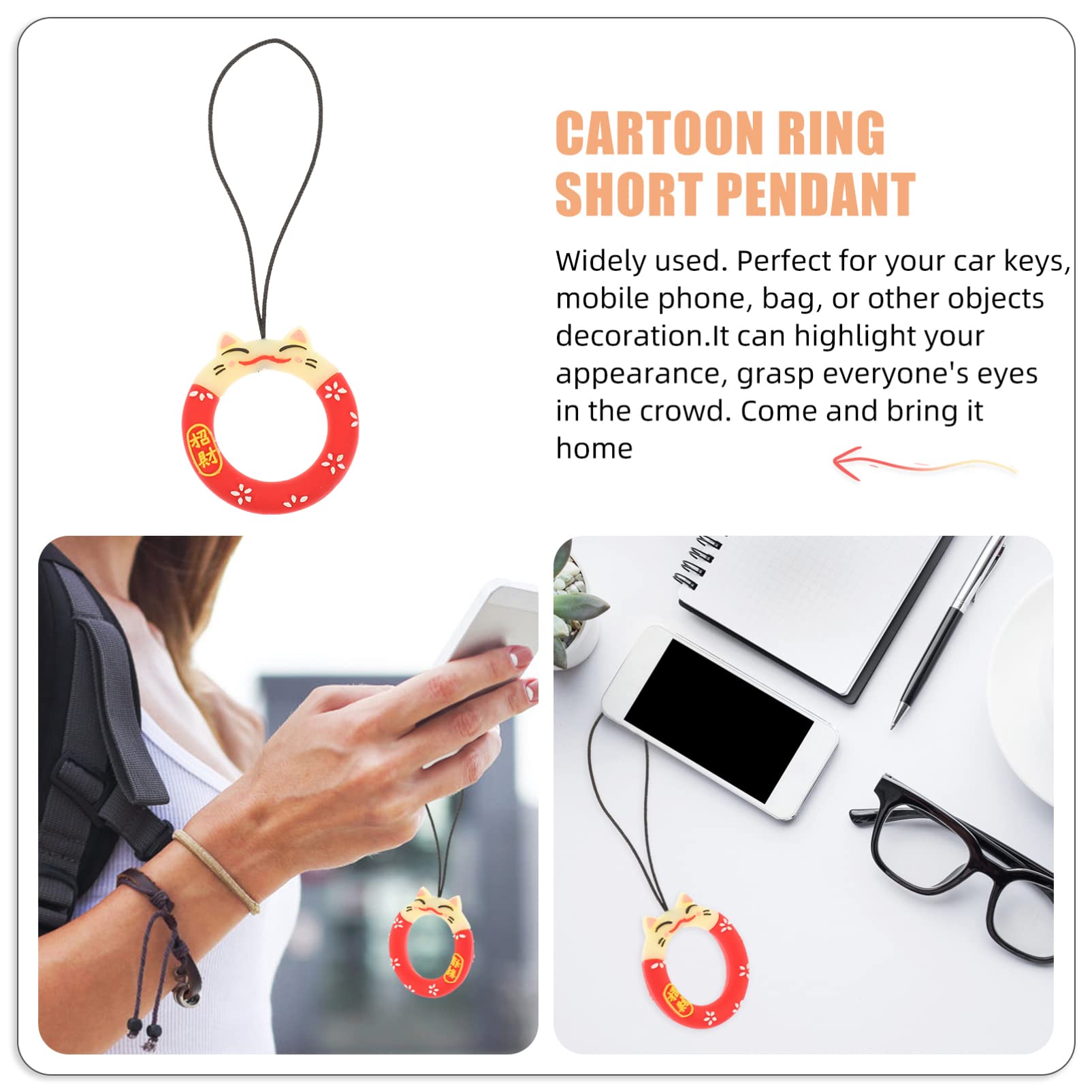 Cartoon Phone Lanyard - Unique Phone Strap with Finger Loop for Phone Cases - Perfect for Work, Travel, and Hands-Free Convenience
