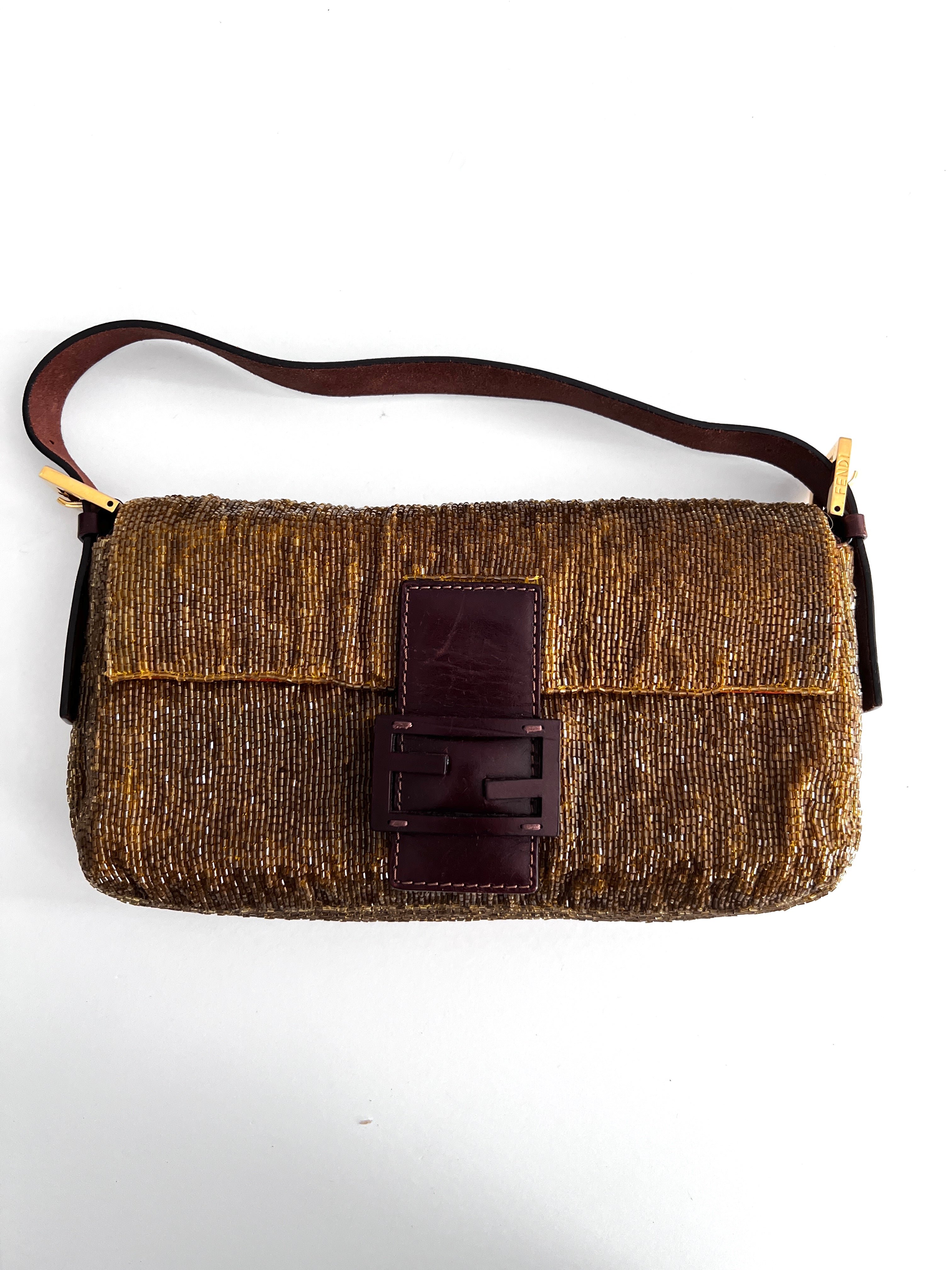 Vintage Fendi Beaded Baguette Bag - Sex and the City Inspired Designer Handbag for Women | Perfect for Evening Parties, Weddings & Fashion Events