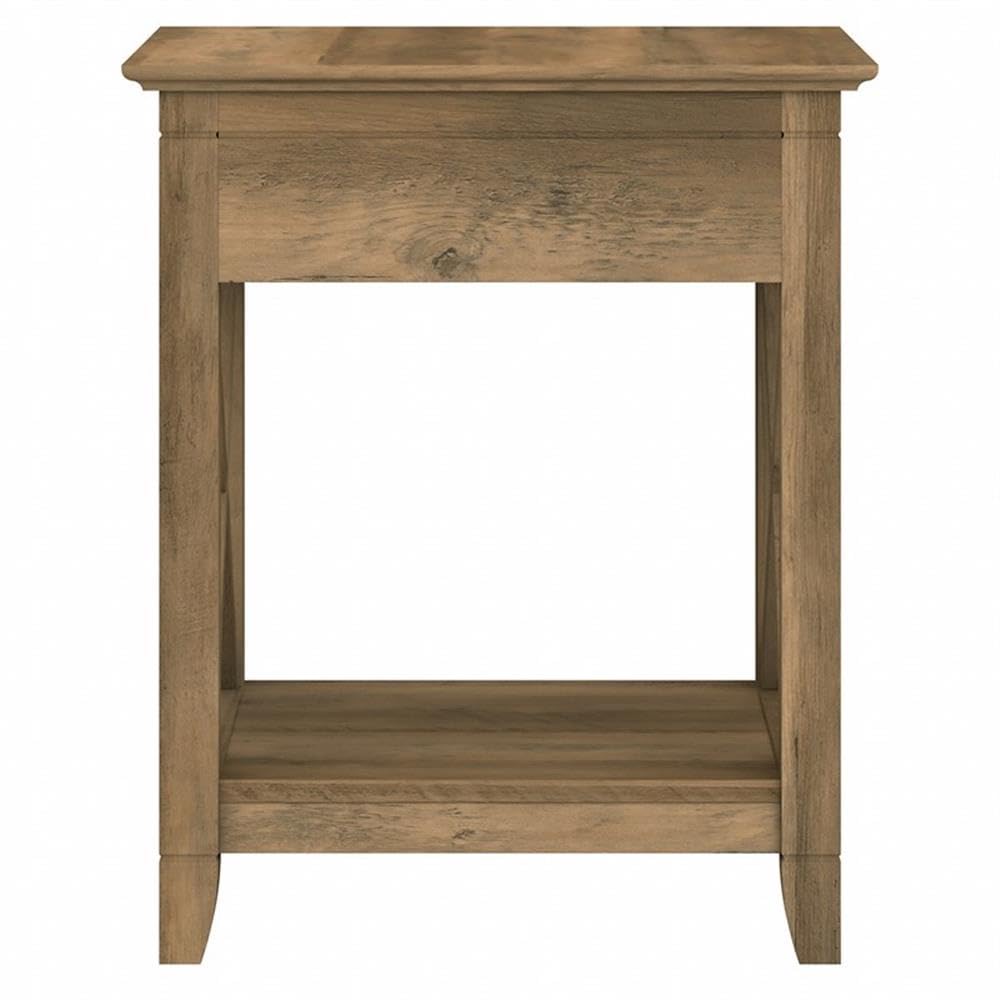 Bush Furniture Key West Nightstand with Drawer - Reclaimed Pine Wood Bedside Table for Bedroom, Living Room & Guest Room - Rustic Night Stand with Storage for Home Decor