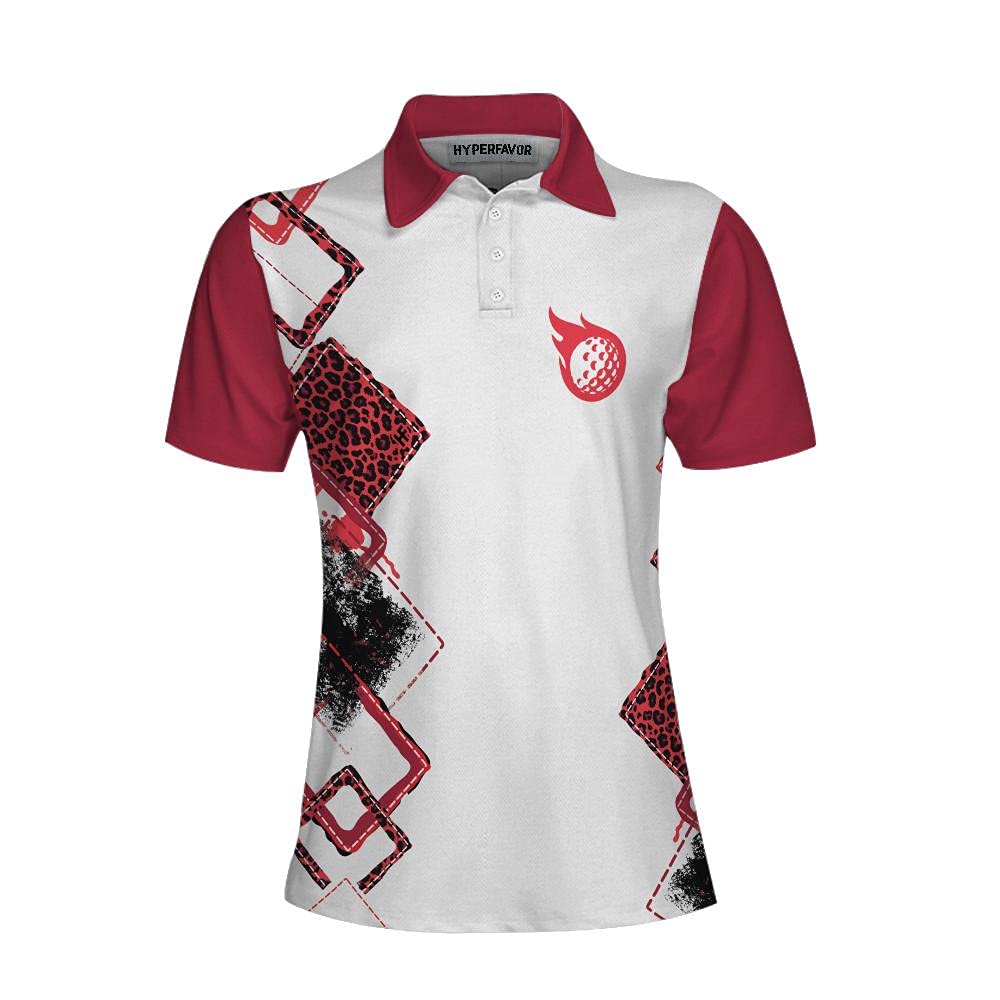HYPERFAVOR Women's Short Sleeve Golf Polo Shirt - Stylish Wine-Themed Design for Female Golfers - Perfect for Golf Courses, Country Clubs & Casual Wear