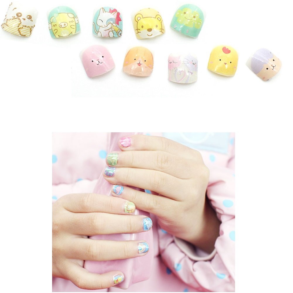 200+ Cute & Kid-Friendly Nail Stickers for Girls - Self-Adhesive Nail Decals for Children's Fingernails & Toenails - Perfect for Birthday Parties, Christmas Stocking Stuffers & DIY Manicures at Home