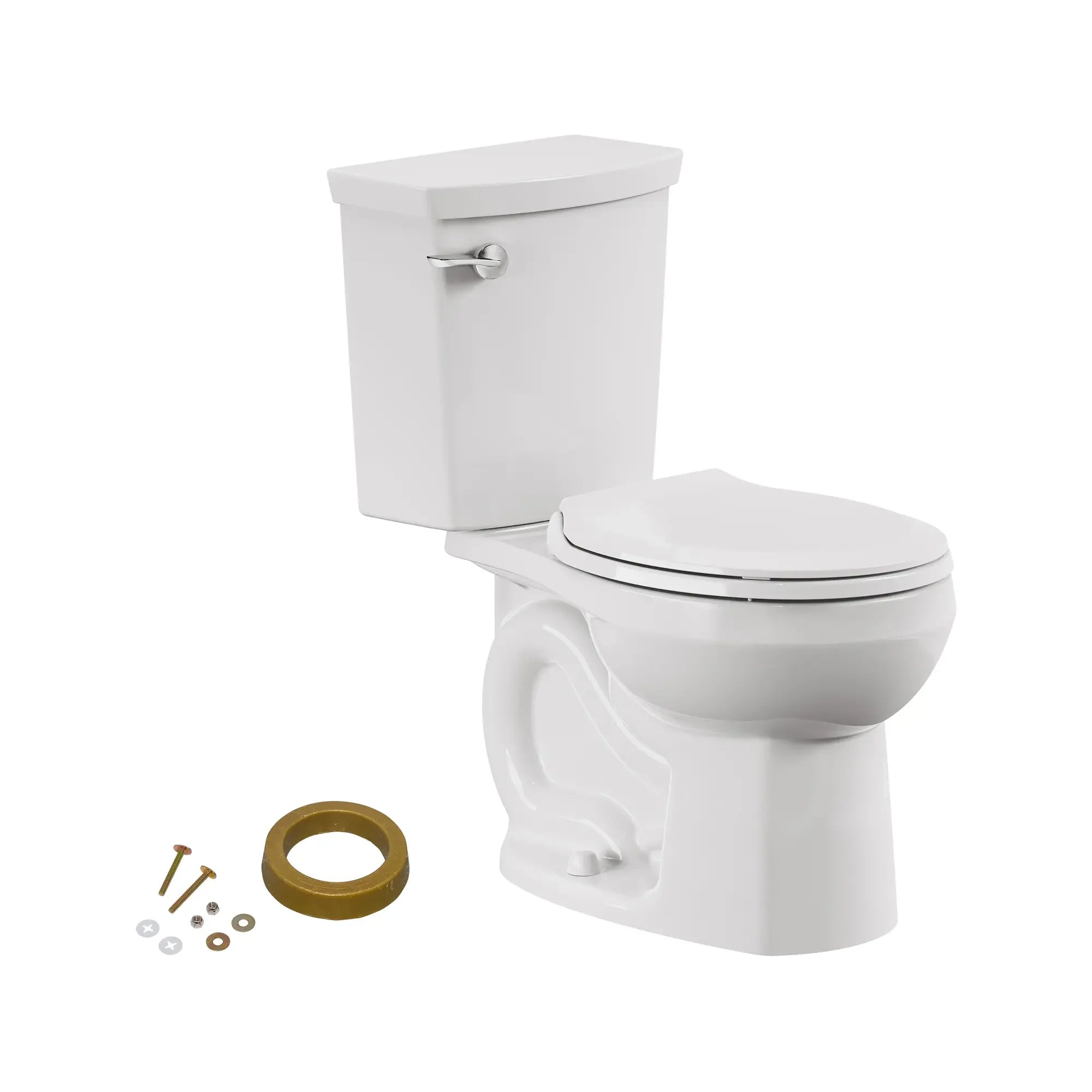 H2Optimum® 1.1 GPF/4.2 LPF Standard Height Round Front Two-Piece Toilet with Seat & Wax Ring - Water Saving Bathroom Solution for Homes & Commercial Spaces