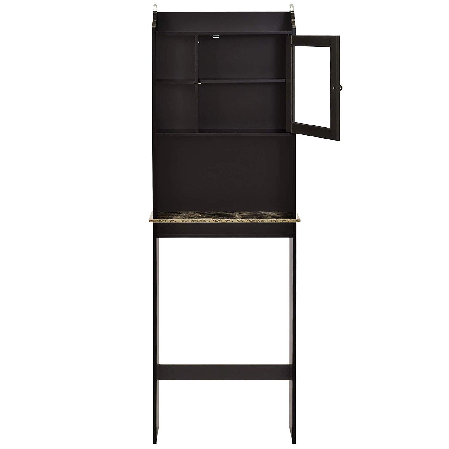 Over The Toilet Storage Cabinet - Space Saving Free Standing Bathroom Organizer with Shelves, Espresso Finish - Perfect for Small Bathrooms, Apartments & Powder Rooms