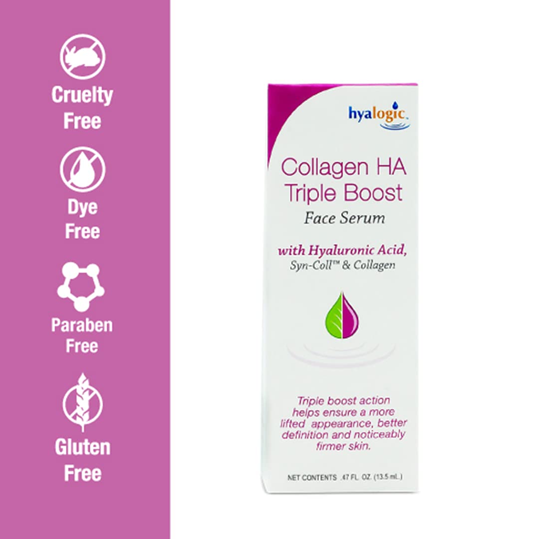 Hyalogic HA Collagen Serum - Anti-Aging Peptide Face Serum for Youthful Skin, Firmness & Elasticity Boost - Fragrance Free, Paraben Free Marine Collagen Treatment (0.47 Fl Oz) - Perfect for Daily Skincare Routine & Nighttime Hydration