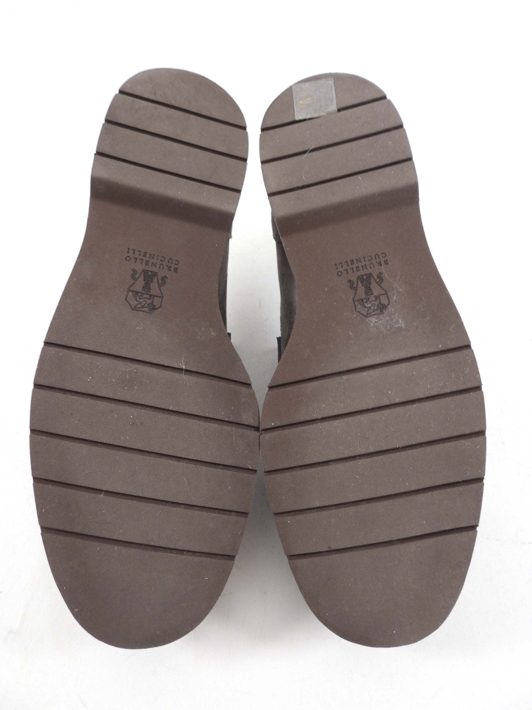 Brunello Cucinelli Grey Suede Monili Loafers Size 37 | Luxury Italian Leather Slip-On Shoes for Women | Perfect for Office, Travel & Special Occasions