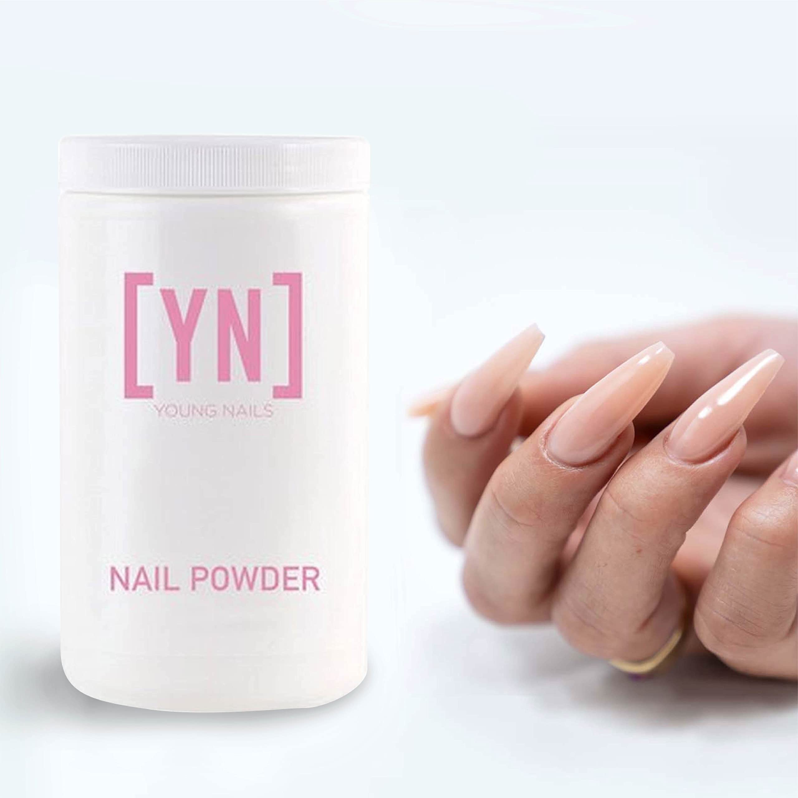 Young Nails Acrylic Cover Powder - Professional Self-Leveling Acrylic Nail Powder for Extensions, Clear Nude Pink & White (660g) | Superior Adhesion, Long-Lasting | Perfect for Salon & DIY Manicures at Home