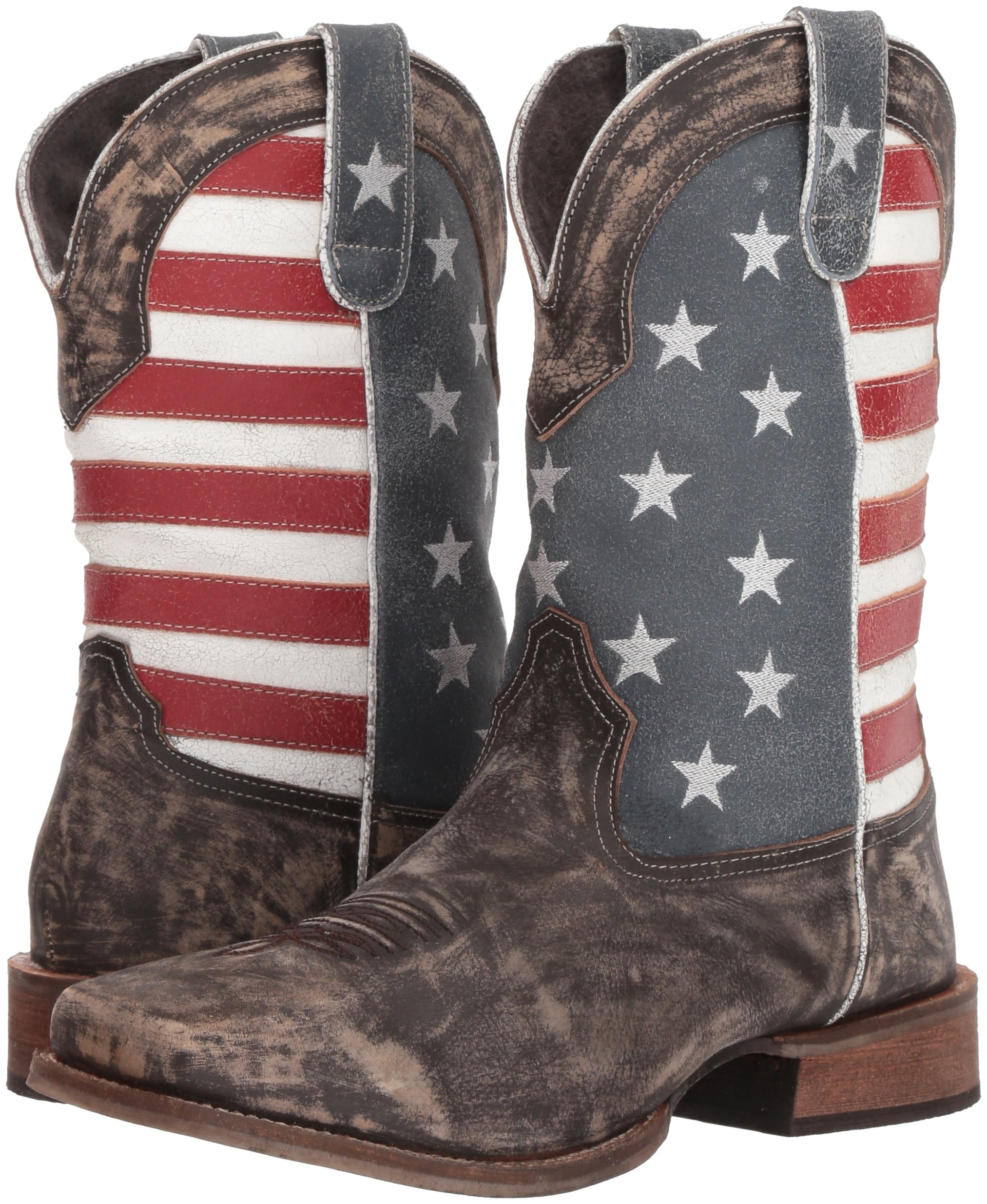 Roper Men's America Western Boots - Genuine Leather Cowboy Boots for Men, Comfortable & Durable Riding Boots - Perfect for Country Music Festivals, Rodeos & Western Fashion