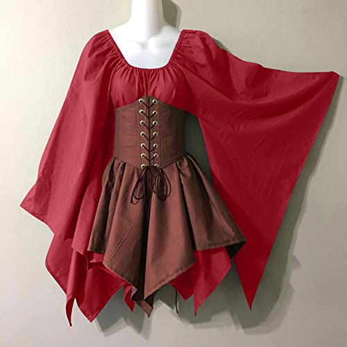 Red Renaissance Dress Women