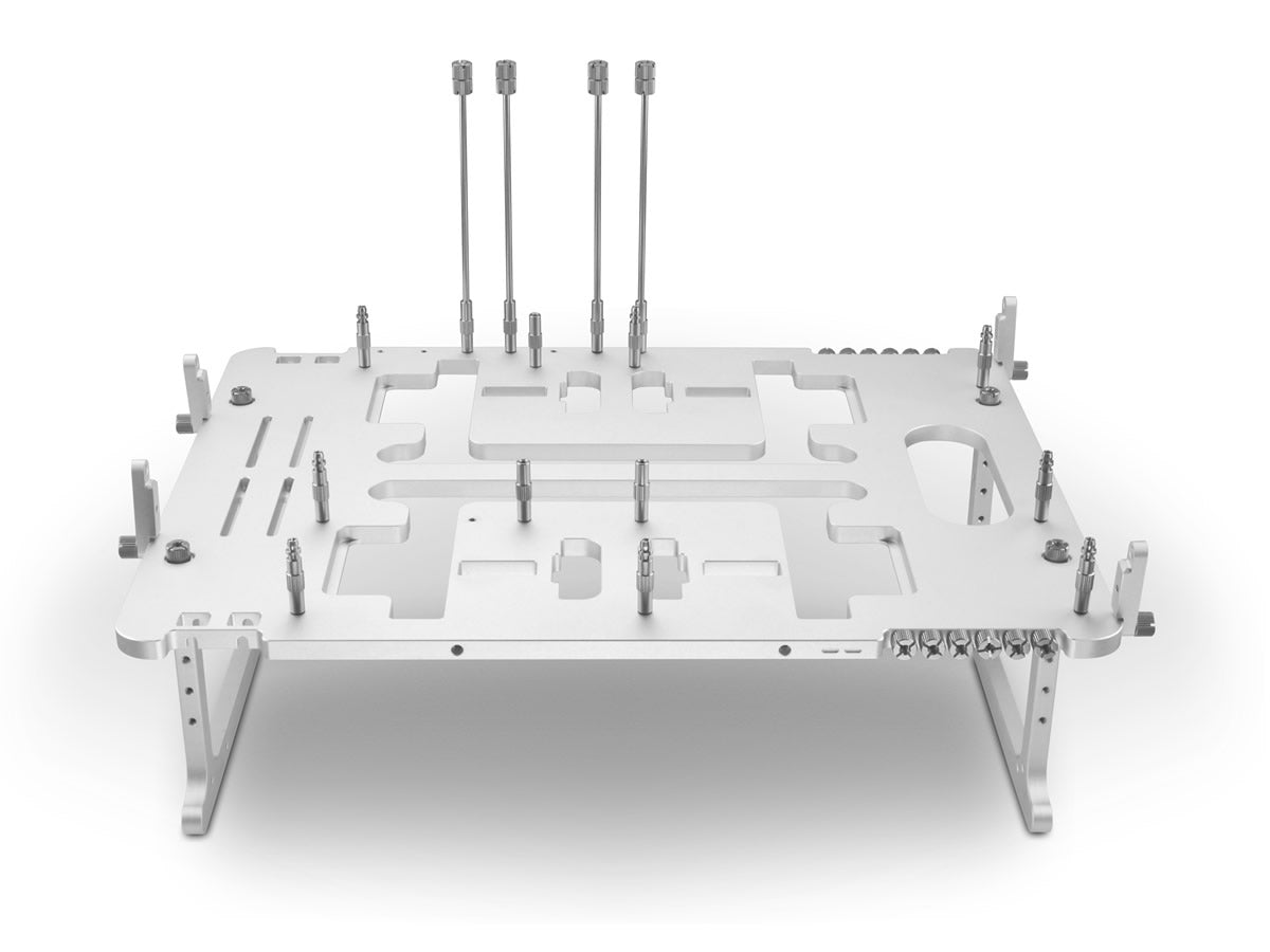 Streacom BC1 V2 Aluminum Benchtable - Black/Silver/Titanium | Compact PC Building Workstation for DIY Computer Assembly & Repair