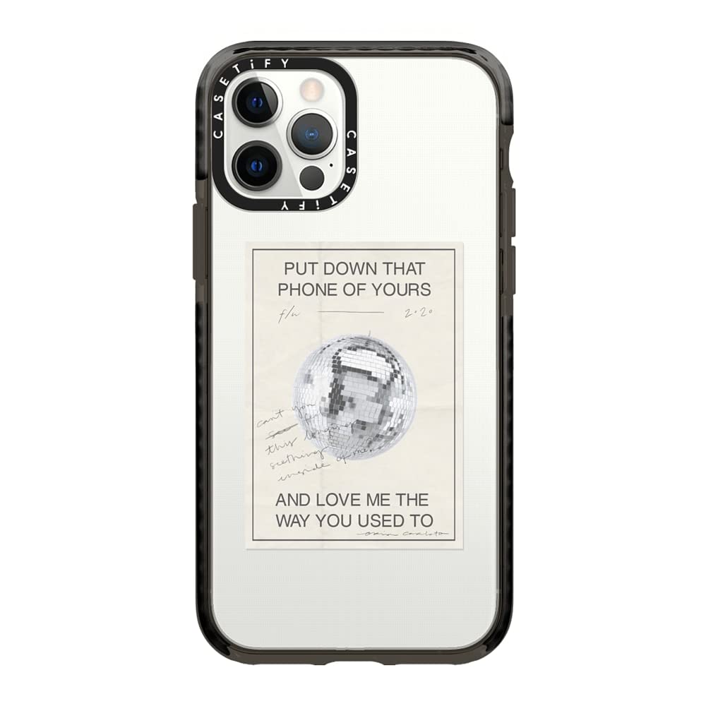 Casetify Impact Case for iPhone 12 & iPhone 12 Pro - Shockproof Clear Black Phone Cover - Perfect for Outdoor Activities & Everyday Protection