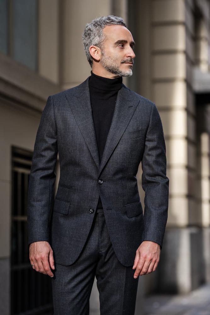 Jonah Suit - Premium Charcoal Self-Check Business Suit for Men | Formal Office Wear & Special Occasions