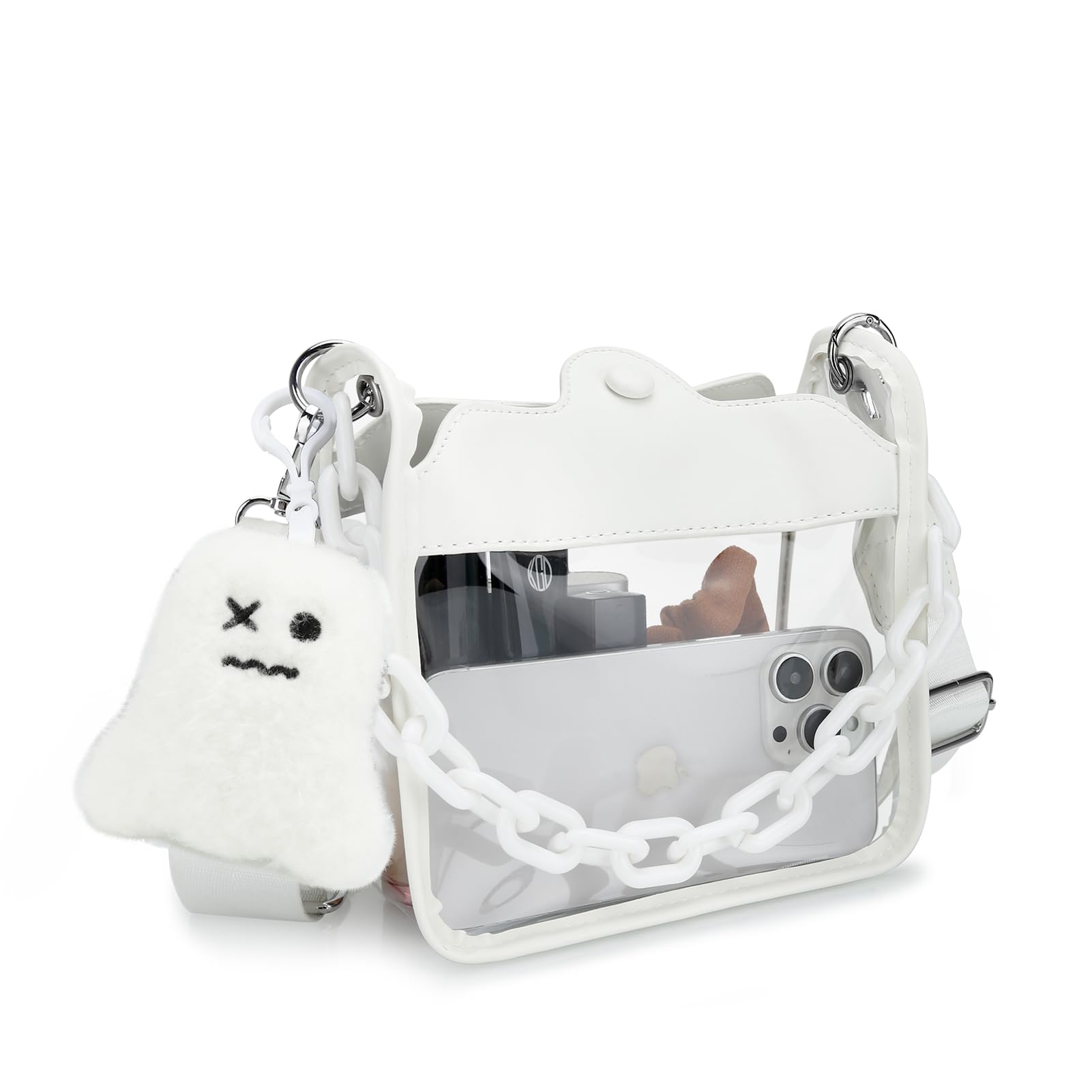 DOB SECHS Clear Crossbody Purse - Transparent Messenger Bag for Concerts, Stadiums & Sporting Events - Waterproof & Lightweight for Music Festivals, Theme Parks & Security Checkpoints