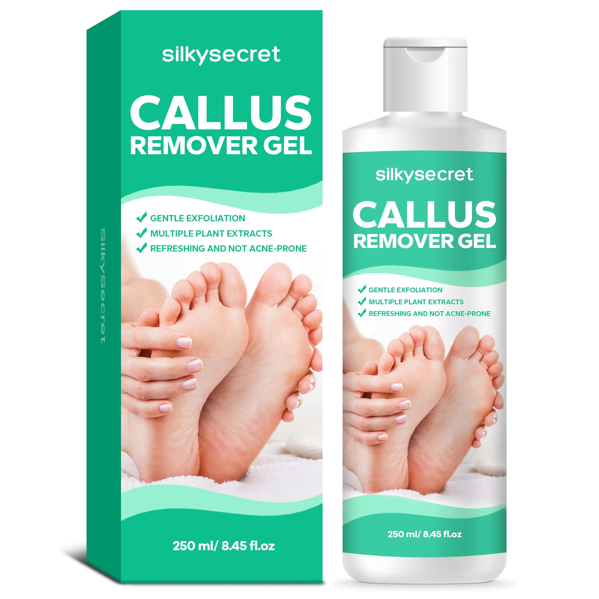 Professional Callus Remover Gel for Feet - Extra Strength 8.45 fl.oz Foot Care Treatment | Cracked Heel & Hard Skin Remover | At-Home Pedicure Solution for Soft Smooth Feet - Perfect for Dry Feet, Calluses & Rough Skin Care Routine