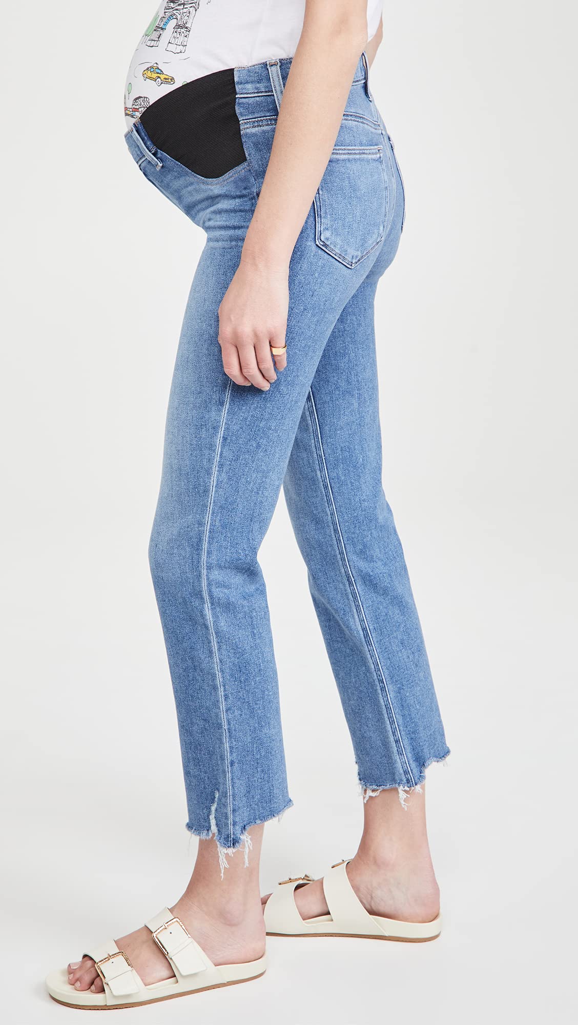 PAIGE Women's Cindy Maternity Jeans - Stretchy Comfort Fit for Pregnancy | Soft Denim with Full Belly Panel | Perfect for Work, Casual & Everyday Wear During Pregnancy