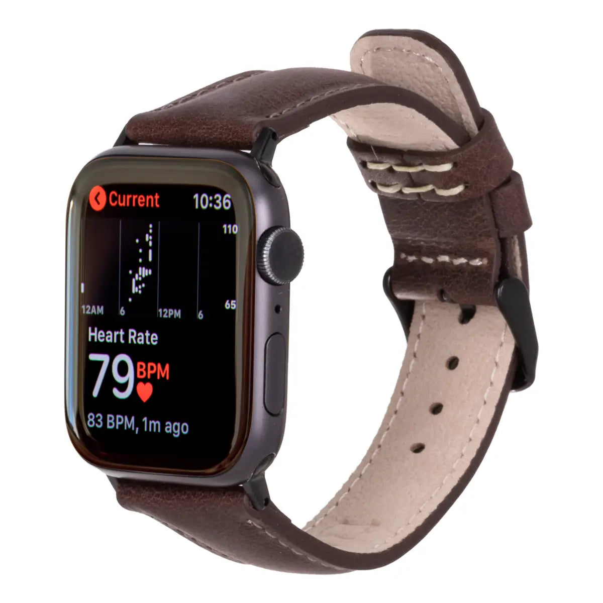 Premium Genuine Brown Leather Apple Watch Band - Classic & Durable Strap for Apple Watch Series 9/8/7/6/SE - Perfect for Business, Casual & Everyday Wear