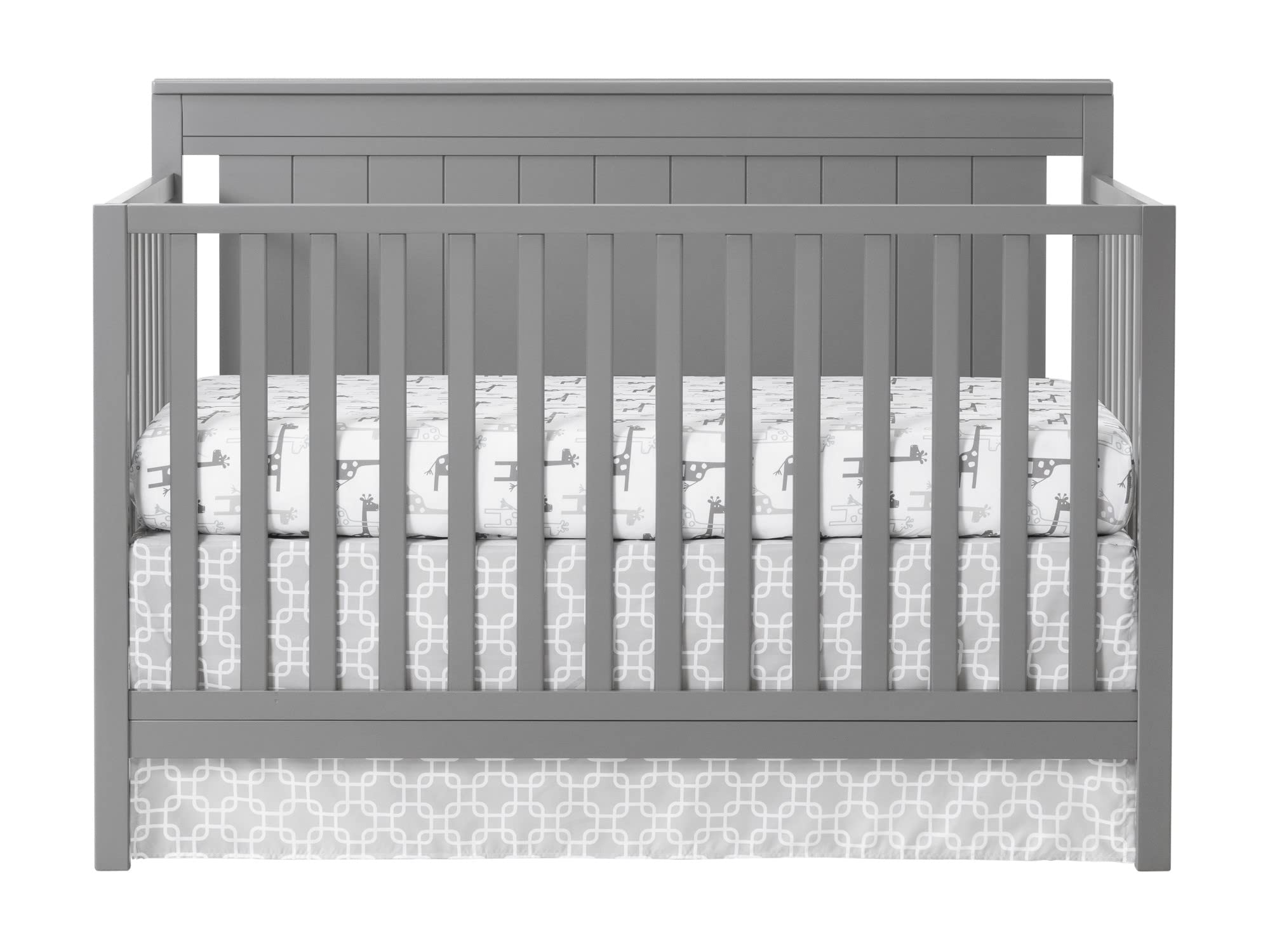 Oxford Baby Lazio 4-in-1 Convertible Crib - GREENGUARD Gold Certified Safe Nursery Furniture, Dove Gray Finish | Perfect for Newborn to Toddler Bedroom & Daycare Centers