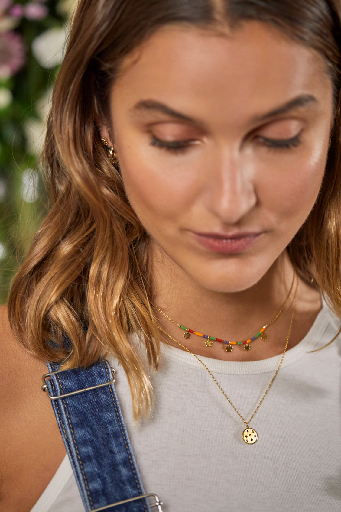 Ditsy Flower Miyuki Beaded Necklace - Elegant Handmade Jewelry for Women, Perfect for Weddings, Parties & Everyday Wear