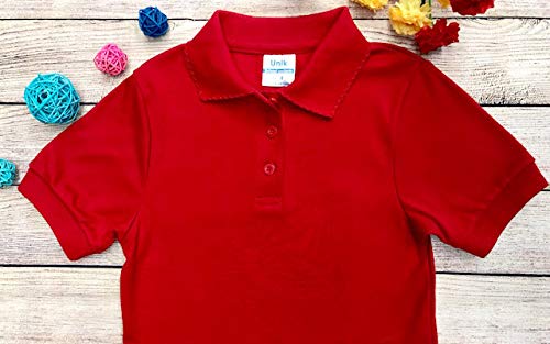 Unik Girls' Uniform Polo Shirt - Short Sleeve School Shirt in White, Navy, Sky Blue, Red, Green & Pink | Perfect for School Uniforms, Team Sports & Casual Wear