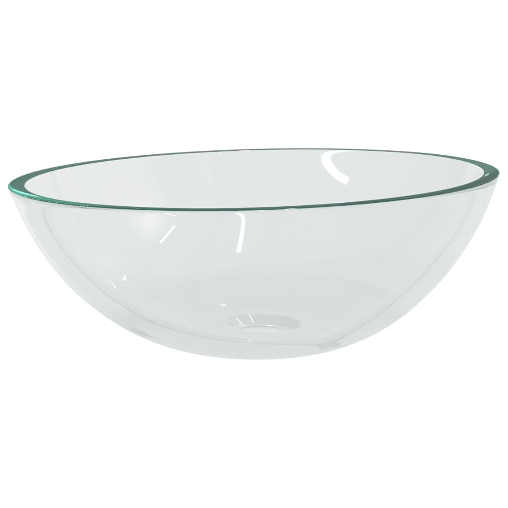 Premium Clear Glass Bathroom Sink 50x37x14cm - Modern Transparent Countertop Vessel Sink for Vanity, Powder Room & Luxury Bathroom Decor