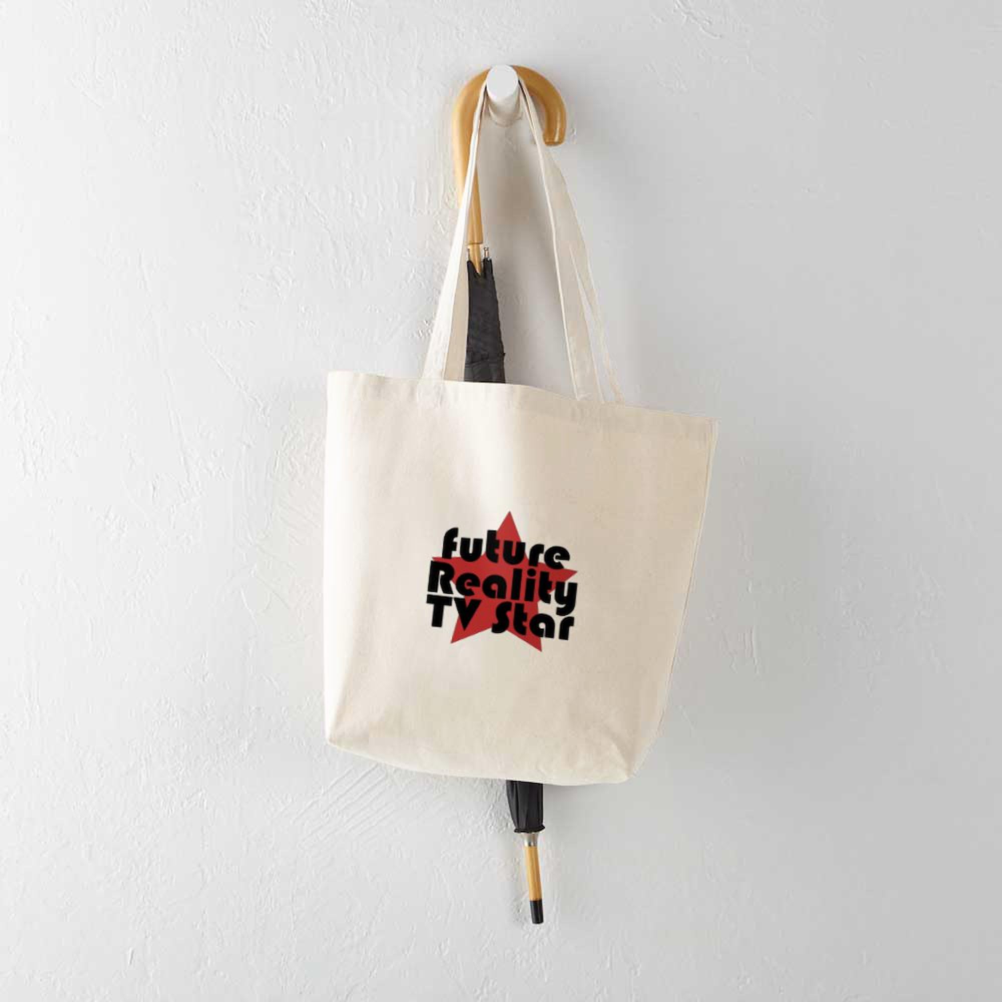 Future Reality TV Star Tote Bag - Natural Canvas Reusable Shopping Bag for Groceries, Beach & Everyday Use