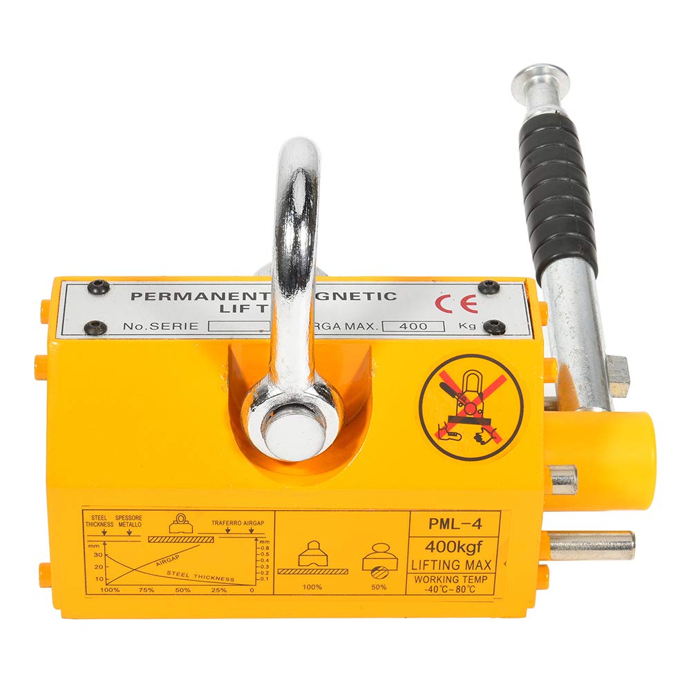 OCPTY 400KG Heavy Duty Permanent Magnet Lifter for Steel Plates, Beams & Scrap - Industrial Crane Hoist & Lifting Equipment for Warehouses, Construction & Metalworking