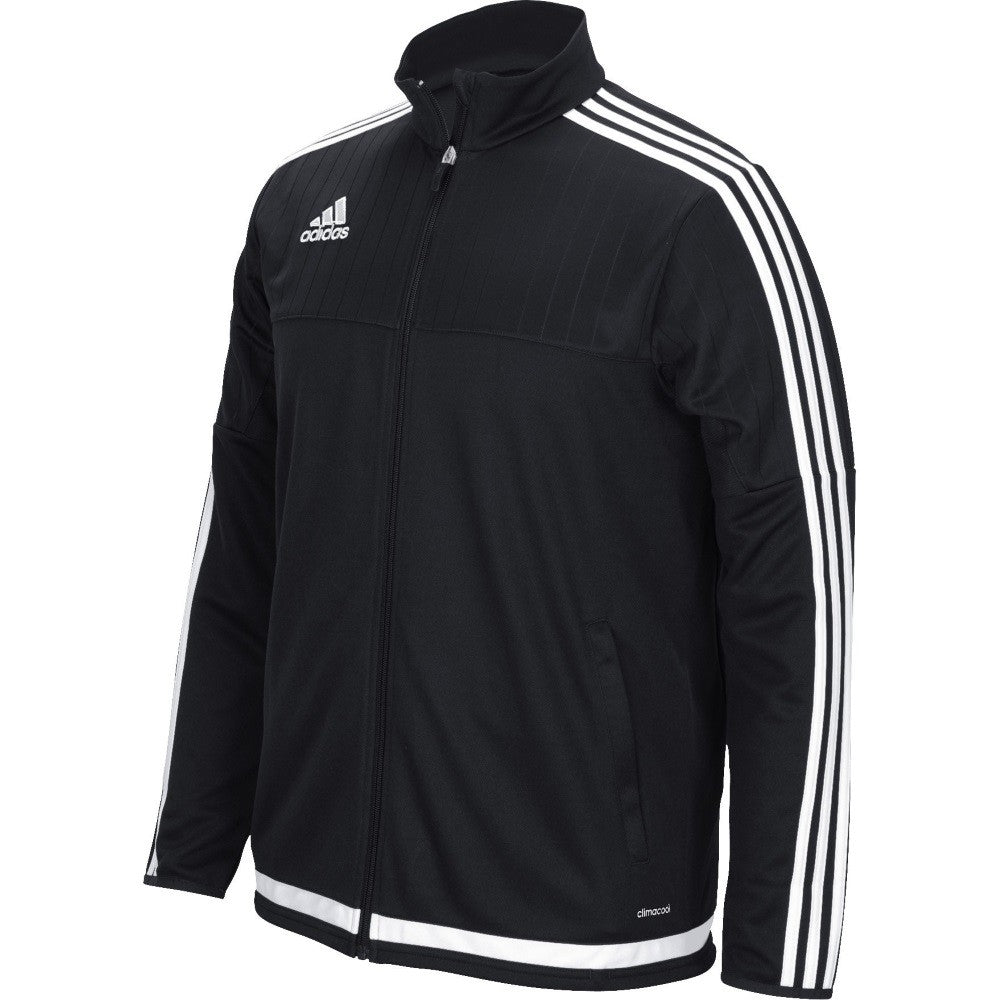 adidas Tiro 15 Training Jacket - Black/White - Men's Soccer Warm-Up Jacket for Gym & Outdoor Sports