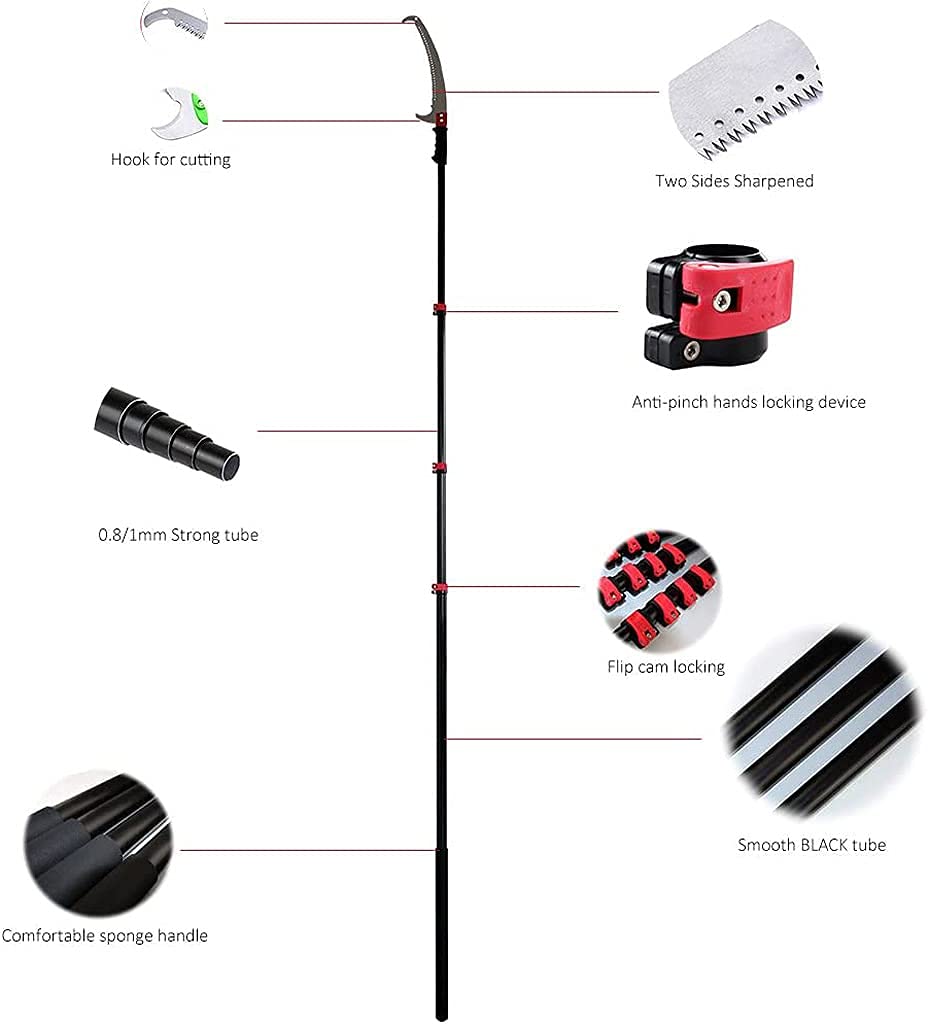 7.2M Telescopic Pruning Saw - Fruit Tree & Hedge Trimmer for Garden Care
