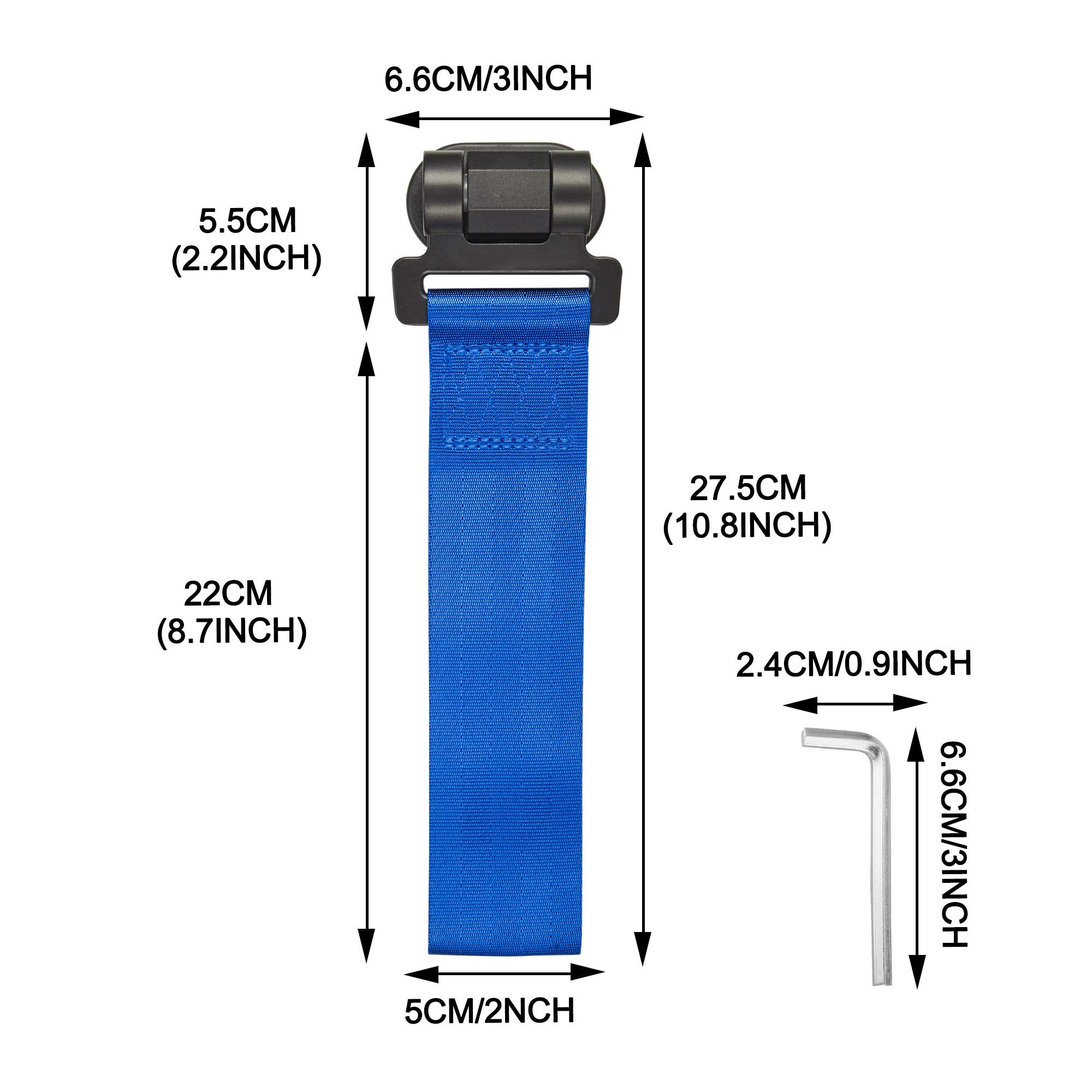 TOMALL Universal Car Decorative Tow Strap - Blue Bumper Tow Belt for Trucks & SUVs (Decoration Only) - Perfect for Off-Road Adventures & Car Shows
