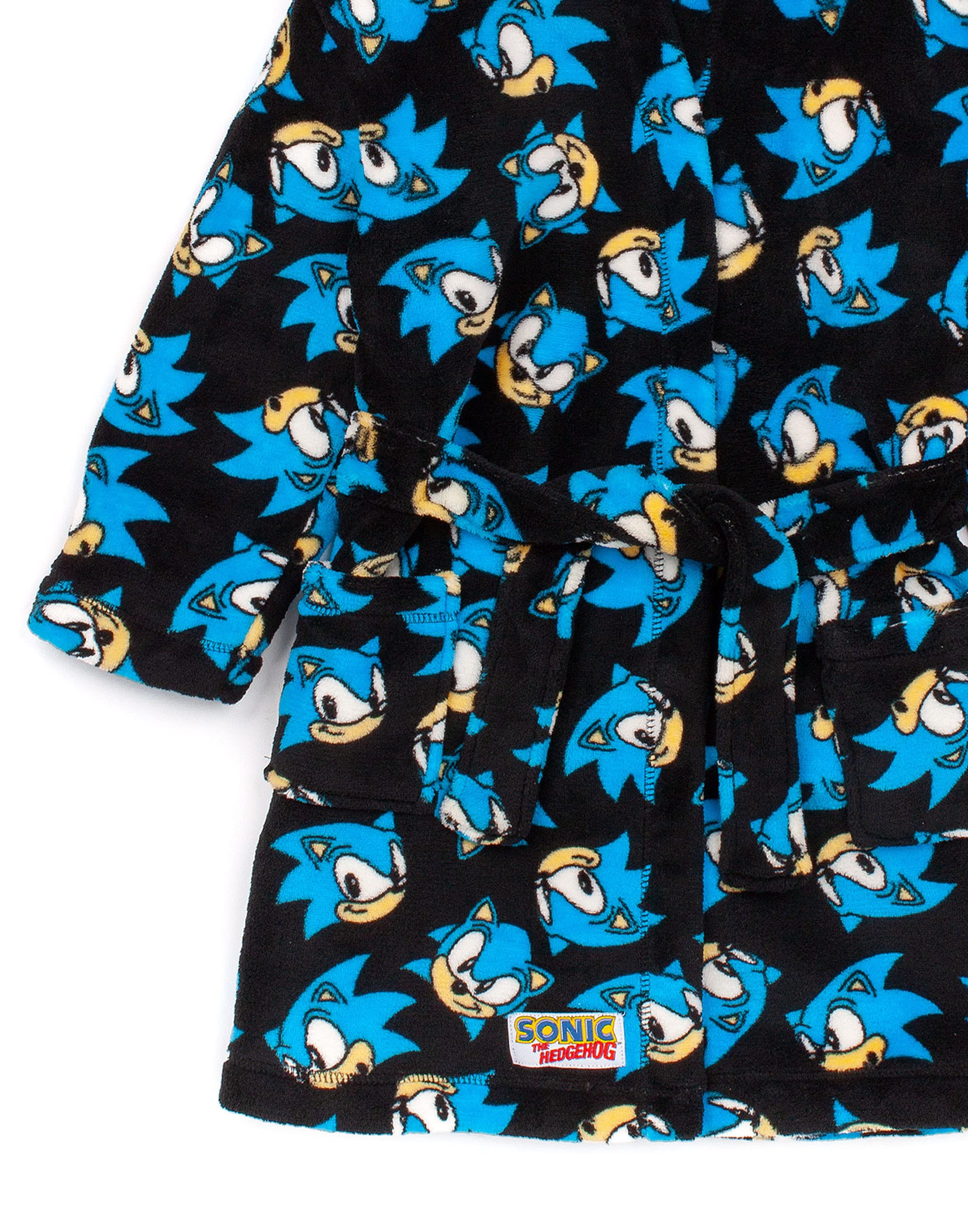 Sonic The Hedgehog Kids Bathrobe - Soft Blue Character Dressing Gown for Boys & Girls | Gamer Pajama Robe Merchandise | Perfect for Cosplay, Sleepovers & Gaming Nights