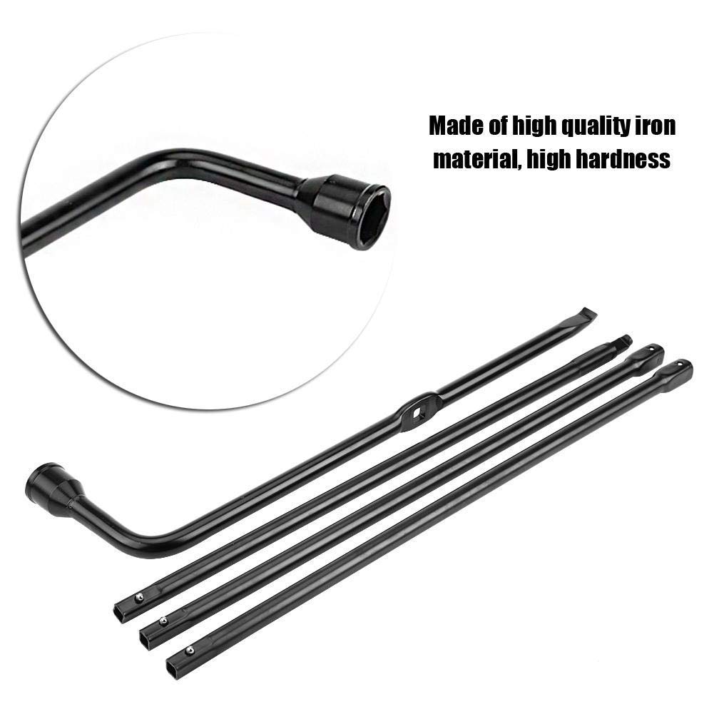 Heavy Duty Spare Tire Tool Kit - Black Iron Spare Tire Jack, Lug Nut Wrench & Handle with Leather Case - Fits Ford F250 F350 F450 F550 (2008-2016) - Perfect for Off-Roading, Truck Maintenance & Emergency Roadside Repairs