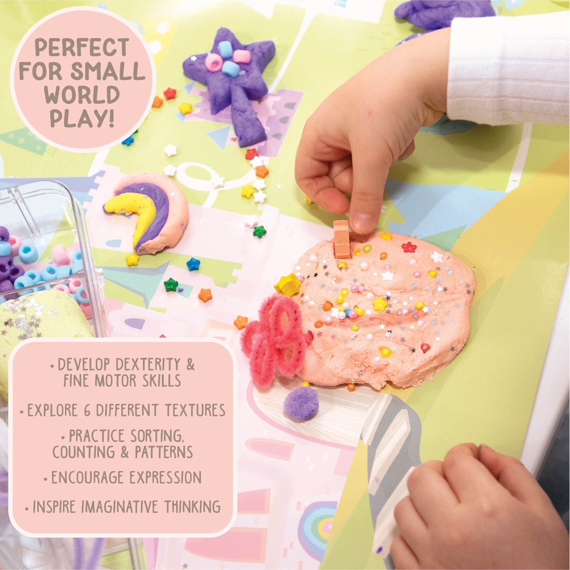 Magic Rainbow Unicorn Sensory Play Set for Kids - Educational Toys to Build Cognitive Development & Fine Motor Skills | Tactile Learning Activities for Preschoolers Ages 4-8 | Perfect for Travel, Classroom & Home Playtime