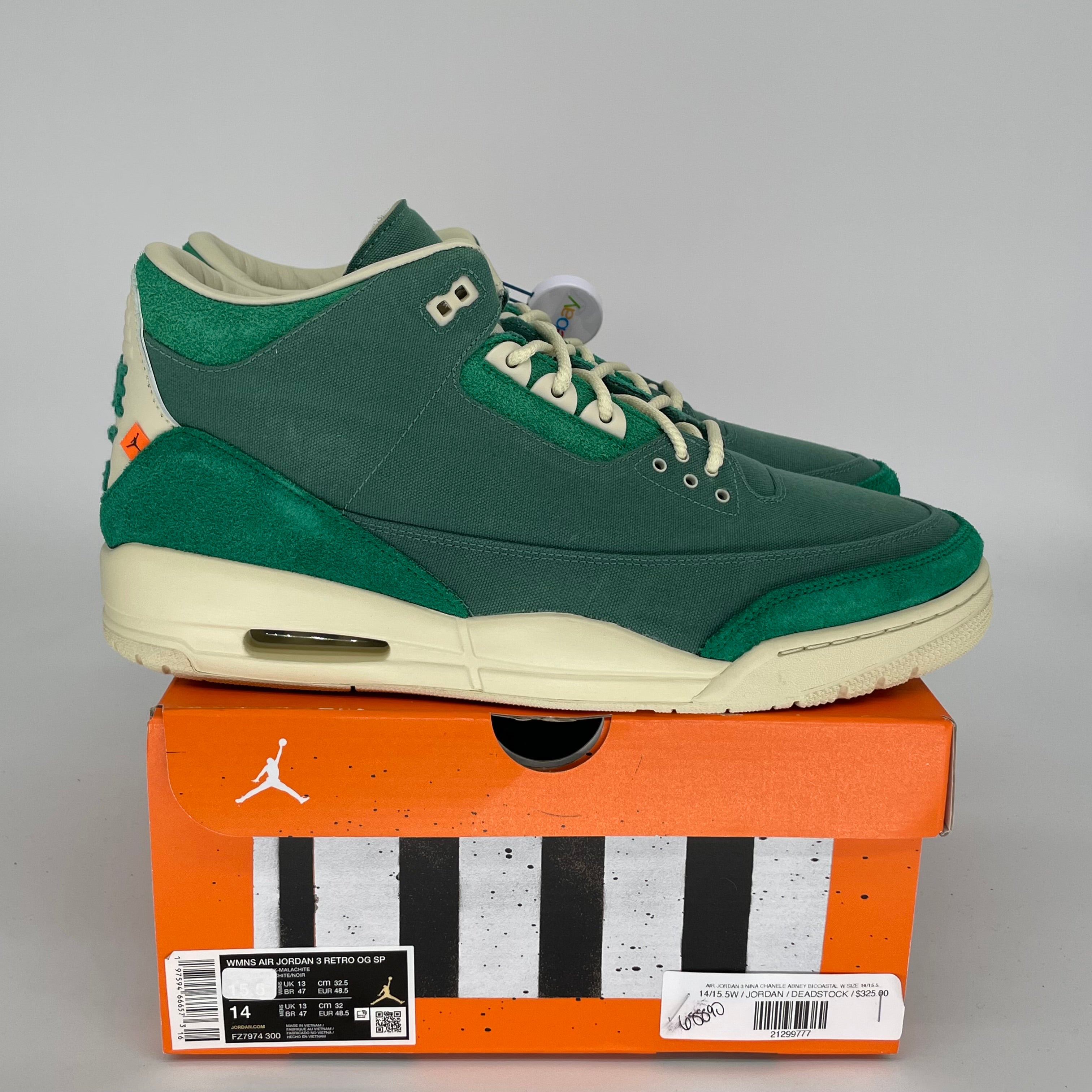 Nike Air Jordan 3 Retro Nina Chanel Abney Bicoastal - Women's Size 14/15.5W (FZ7974-300) - Stylish Sneakers for Casual Wear, Street Fashion & Basketball Enthusiasts