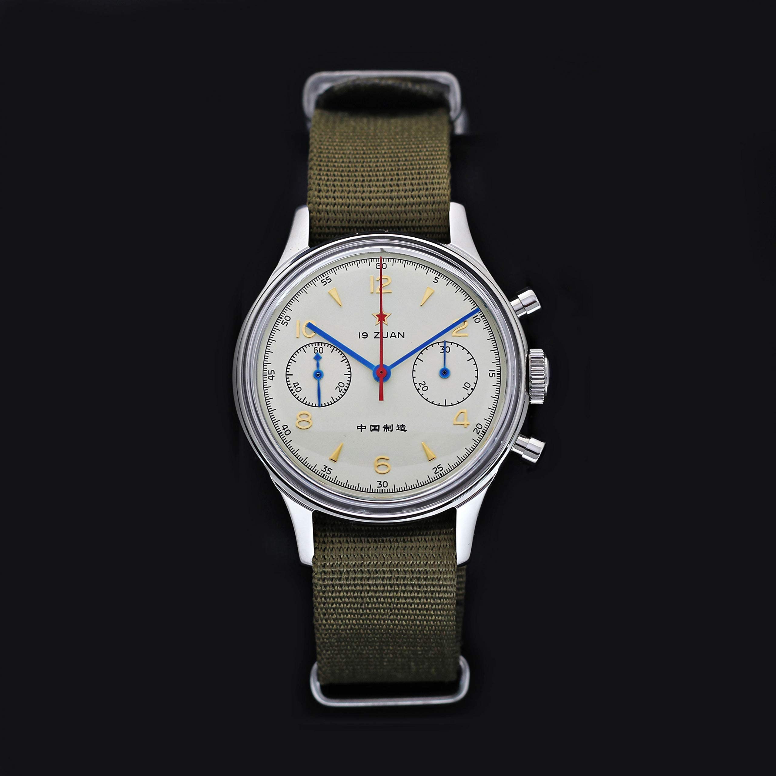 SEAKOSS Original 1963 Men's 38mm Pilot Chronograph Watch with ST1901 Mechanical Movement - Stainless Steel Case, Acrylic Domed Crystal - Vintage Military Style Dress Watch for Casual Wear, Business Attire & Aviation Enthusiasts